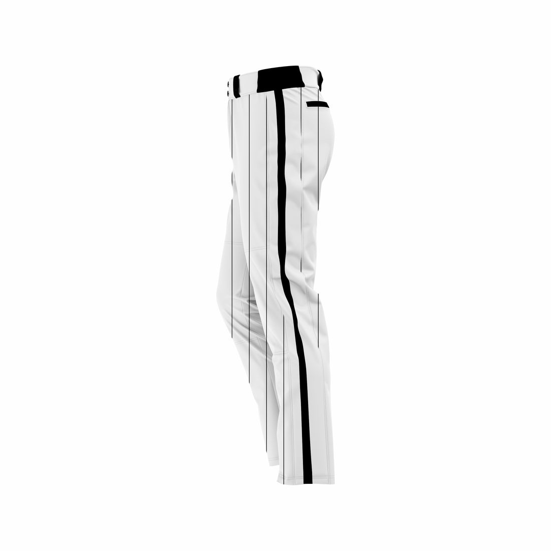 Custom White & Black Baseball Pant