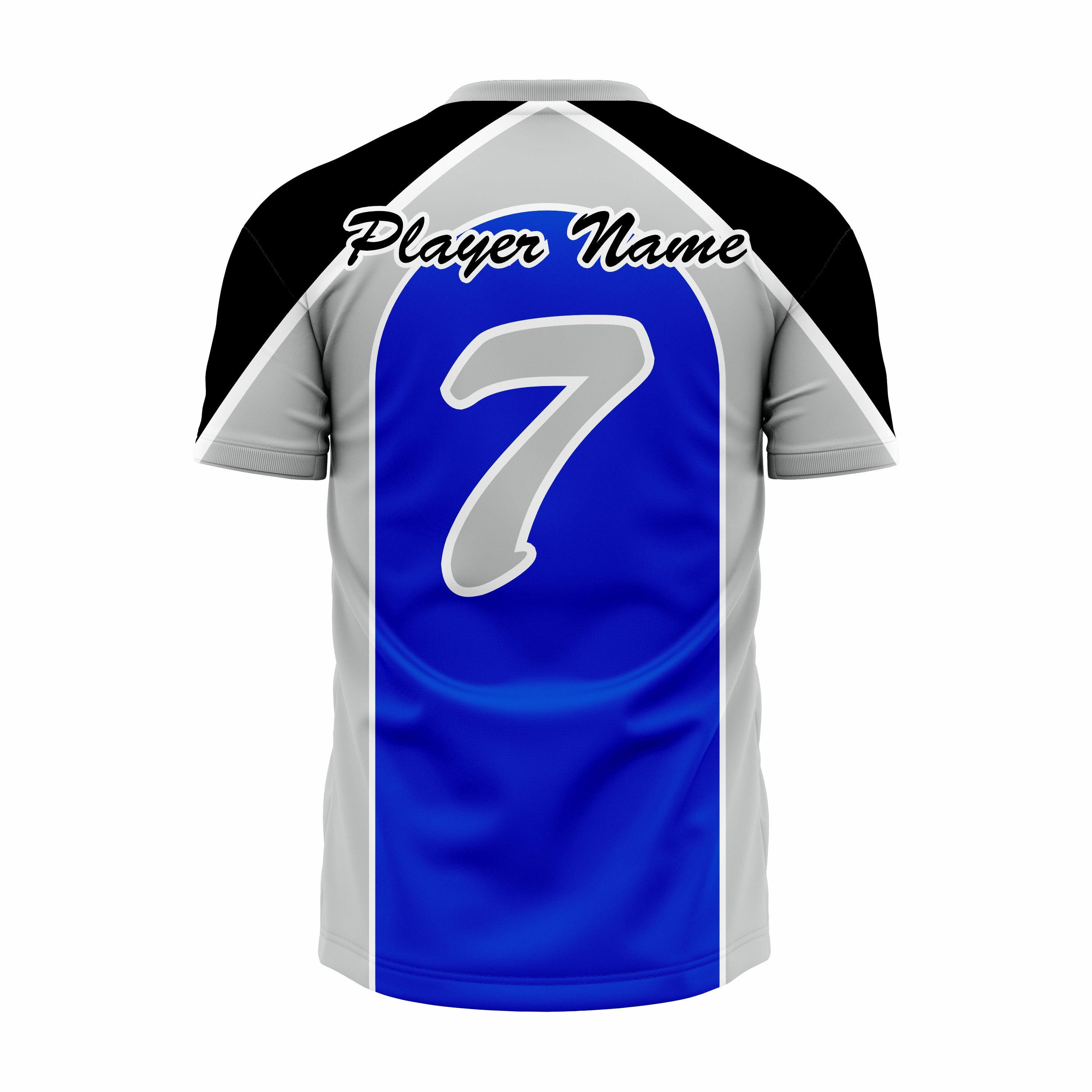 Custom Blue, grey & Black V-Neck Softball Jerseys