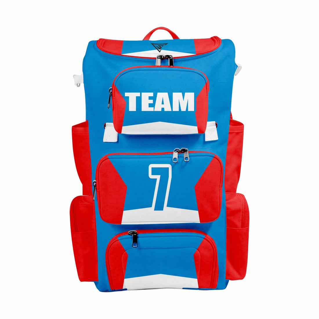CUSTOM BLUE & RED ELITE BASEBALL/SOFTBALL BACKPACKS