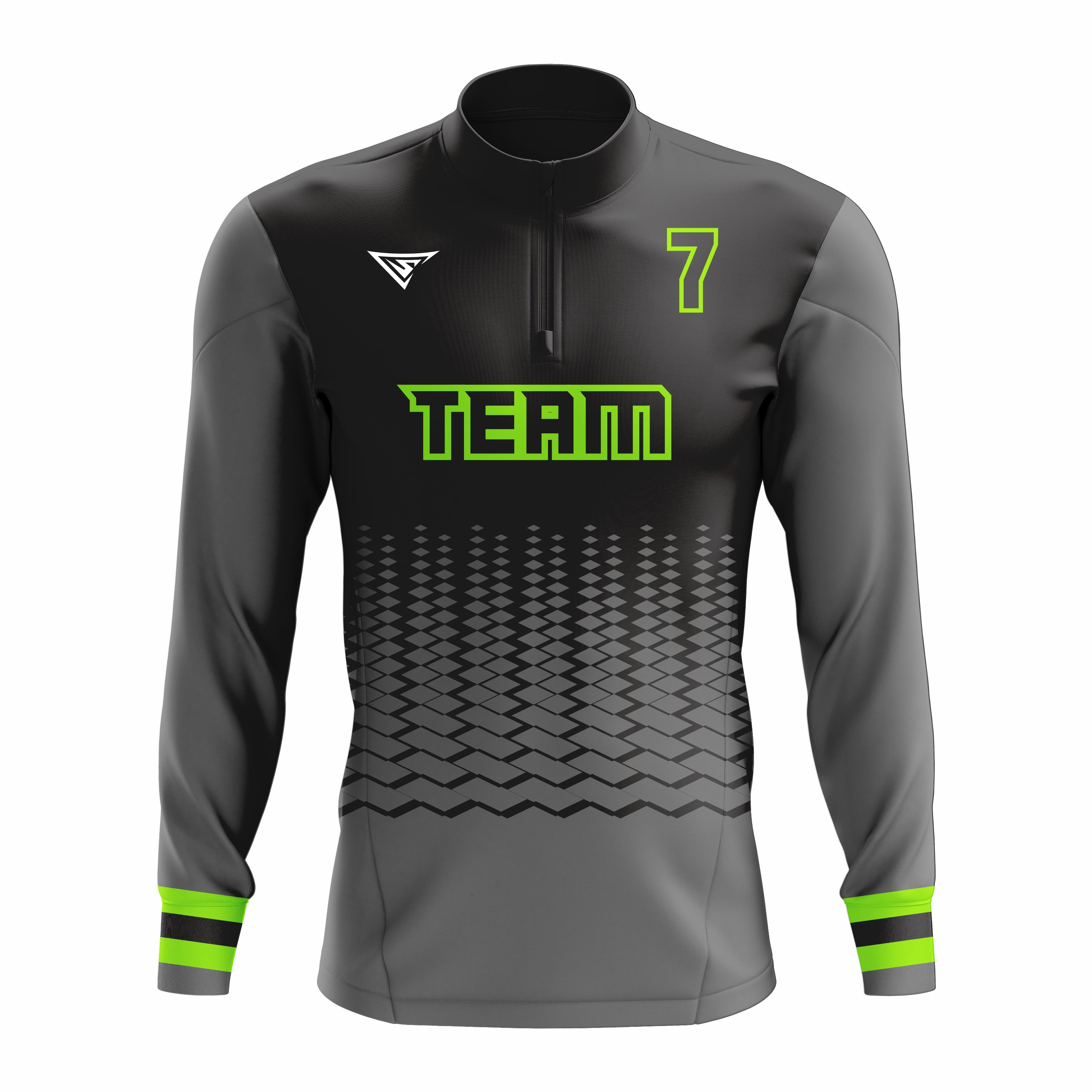 Custom Black & Green ¼ ZIP LONG SLEEVE WARM UP SOFTBALL JACKET