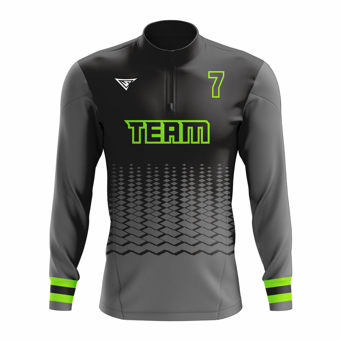 Custom Black & Green ¼ ZIP LONG SLEEVE WARM UP SOFTBALL JACKET