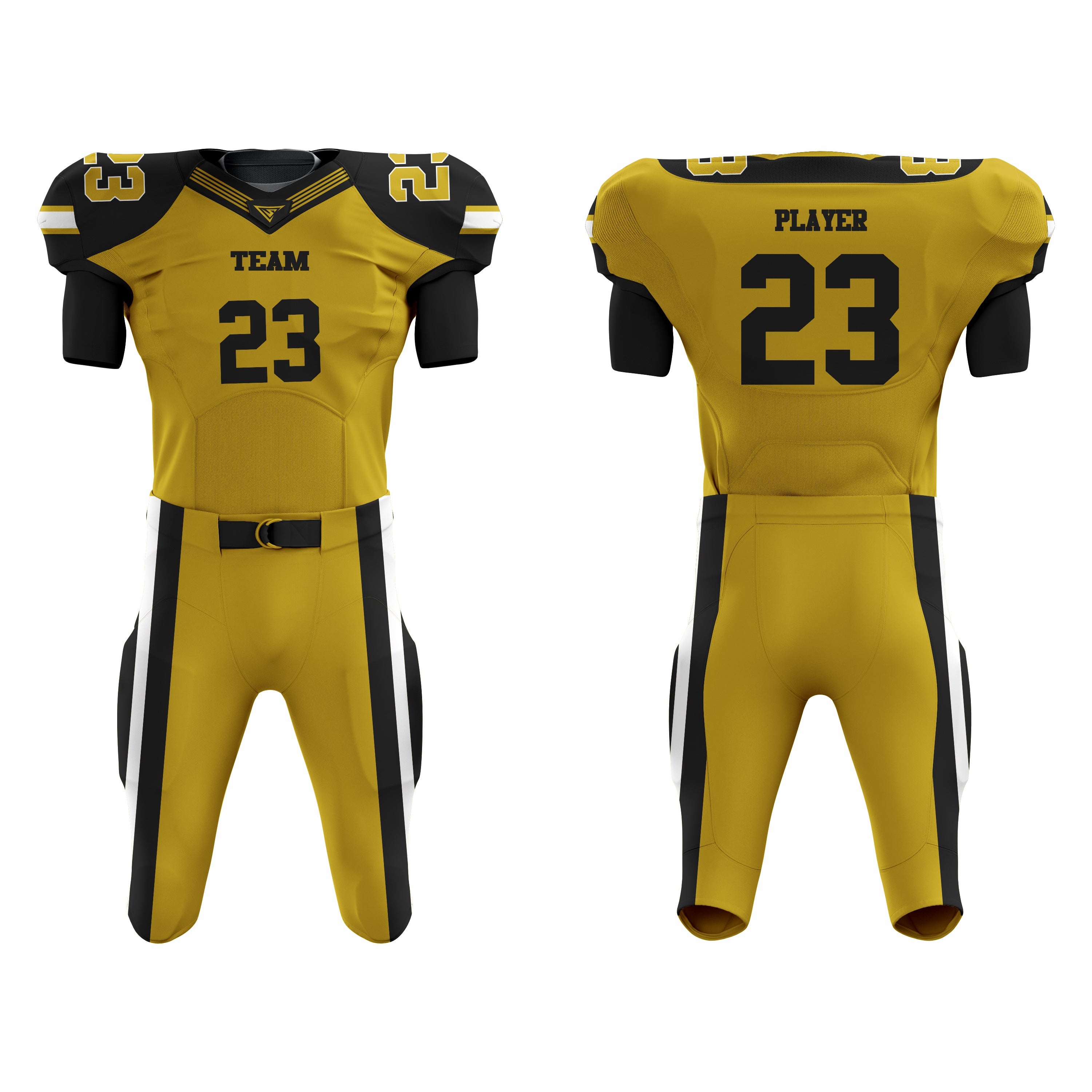 CUSTOM YELLOW BLACK AMERICAN FOOTBALL UNIFORM