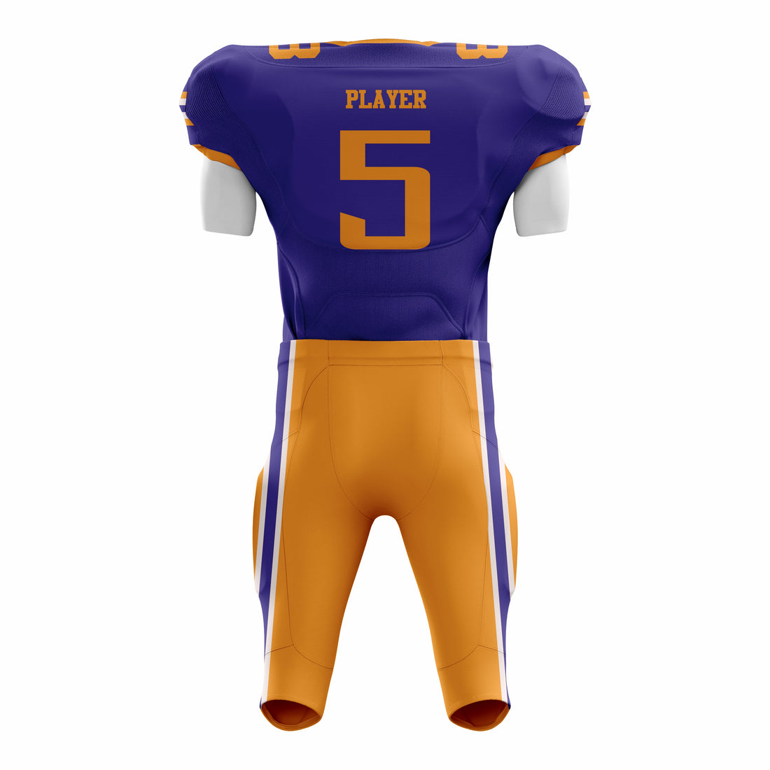Custom Yellow Purple American Football Uniforms with Integrated Pads