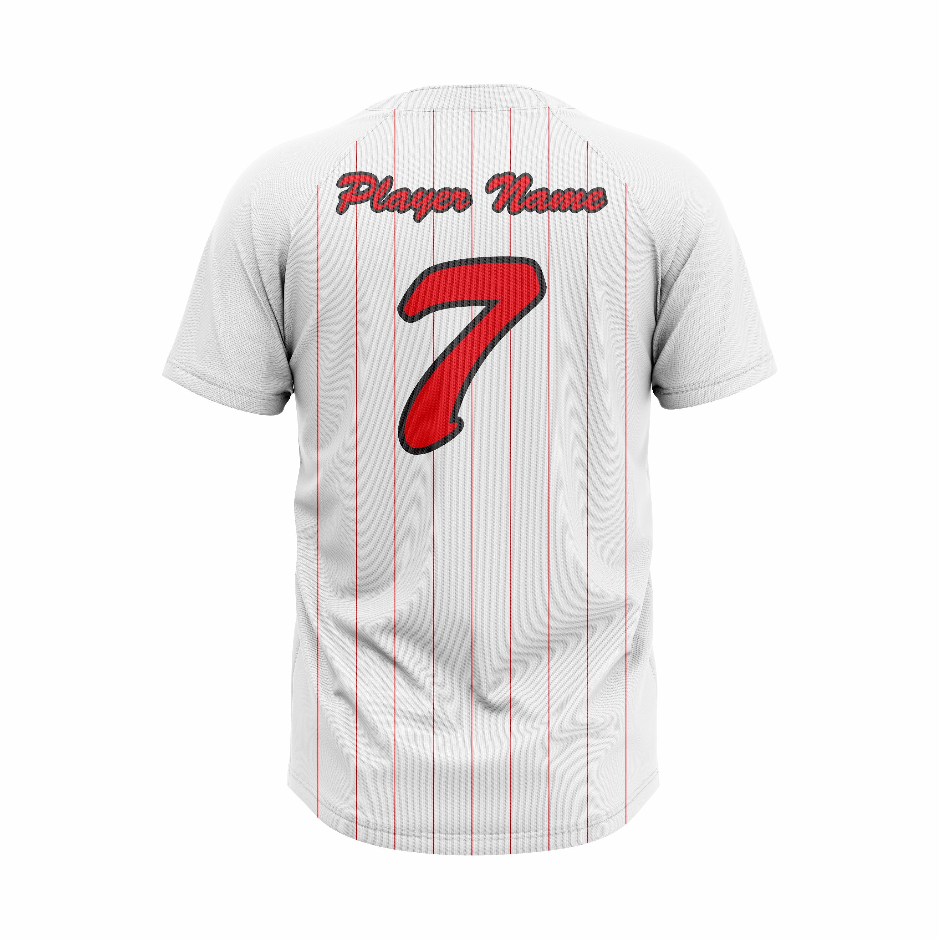 Custom White & Red Authentic Baseball two Buttons Jersey