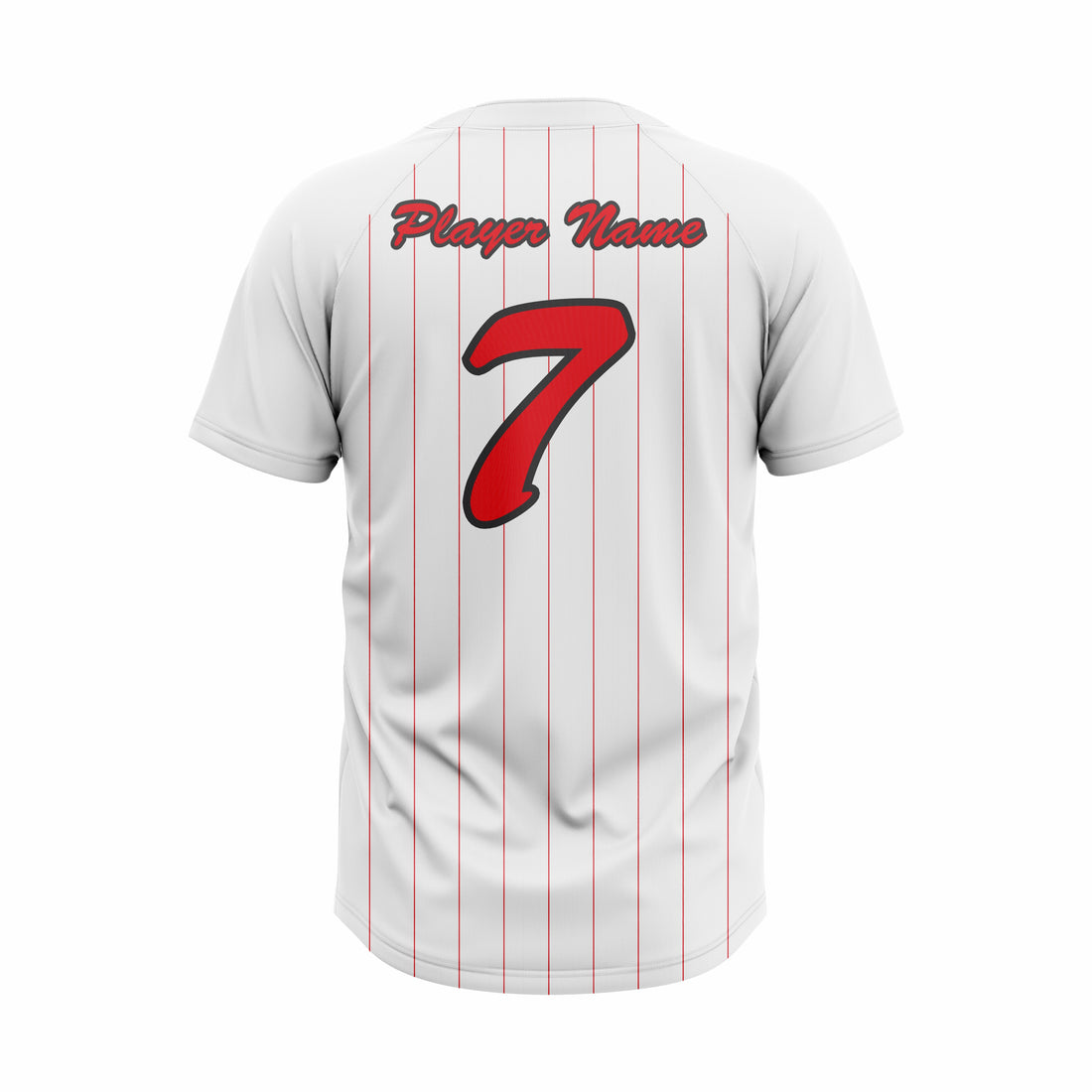 Custom White & Red Authentic Baseball two Buttons Jersey