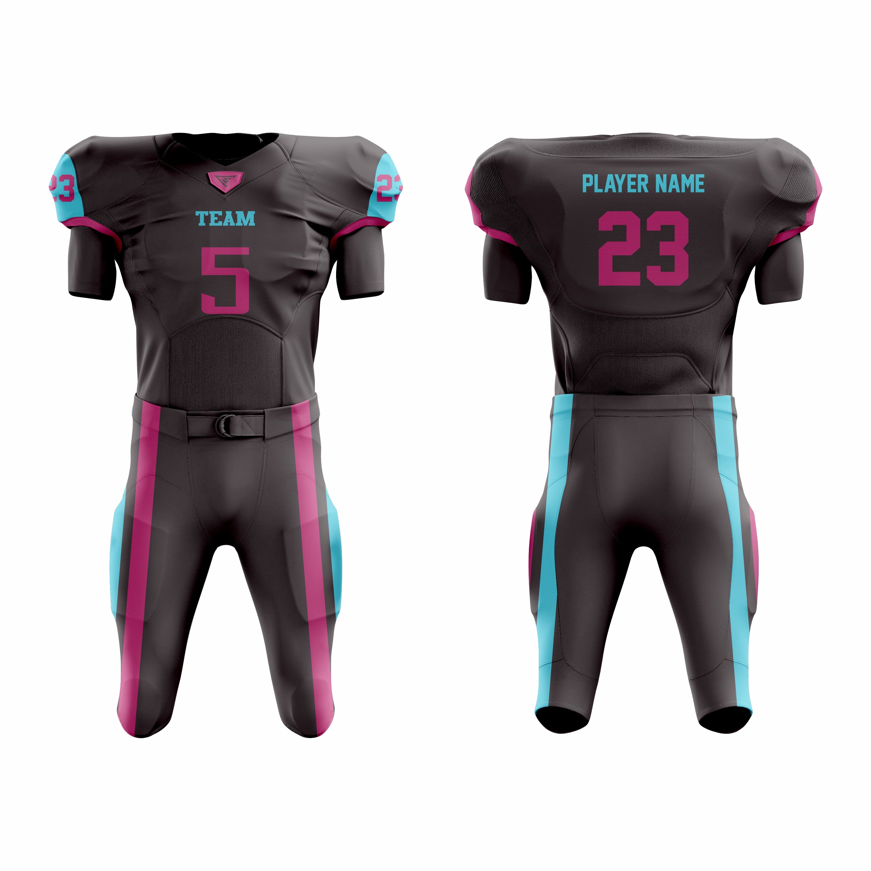 CUSTOM BLACK PINK AMERICAN FOOTBALL UNIFORM