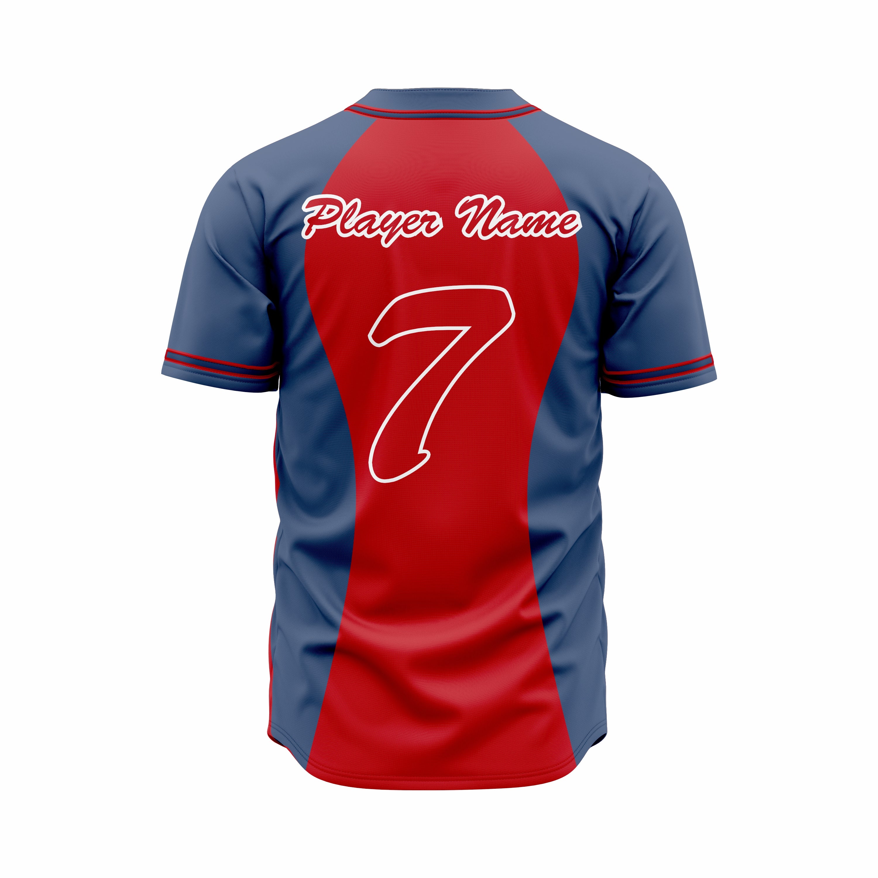 Custom Blue & Red Authentic Baseball full Buttons Jersey