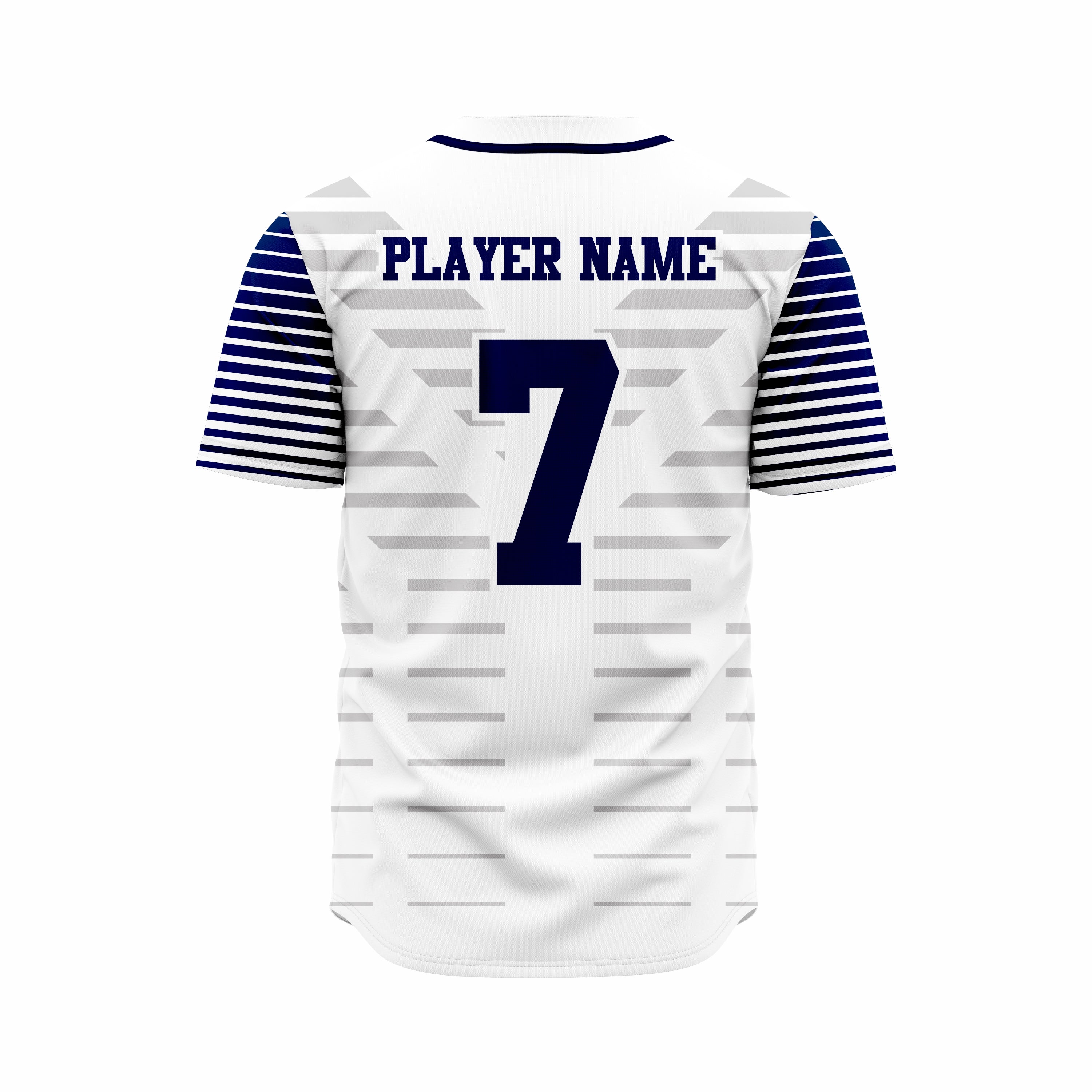 Custom White, Grey & Dark Blue Authentic Softball full Buttons Jersey