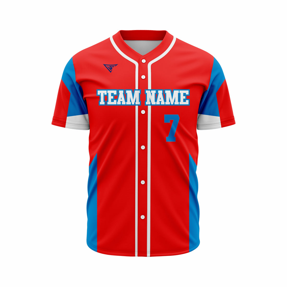 Custom Red, Blue & White Authentic Softball full Buttons Jersey