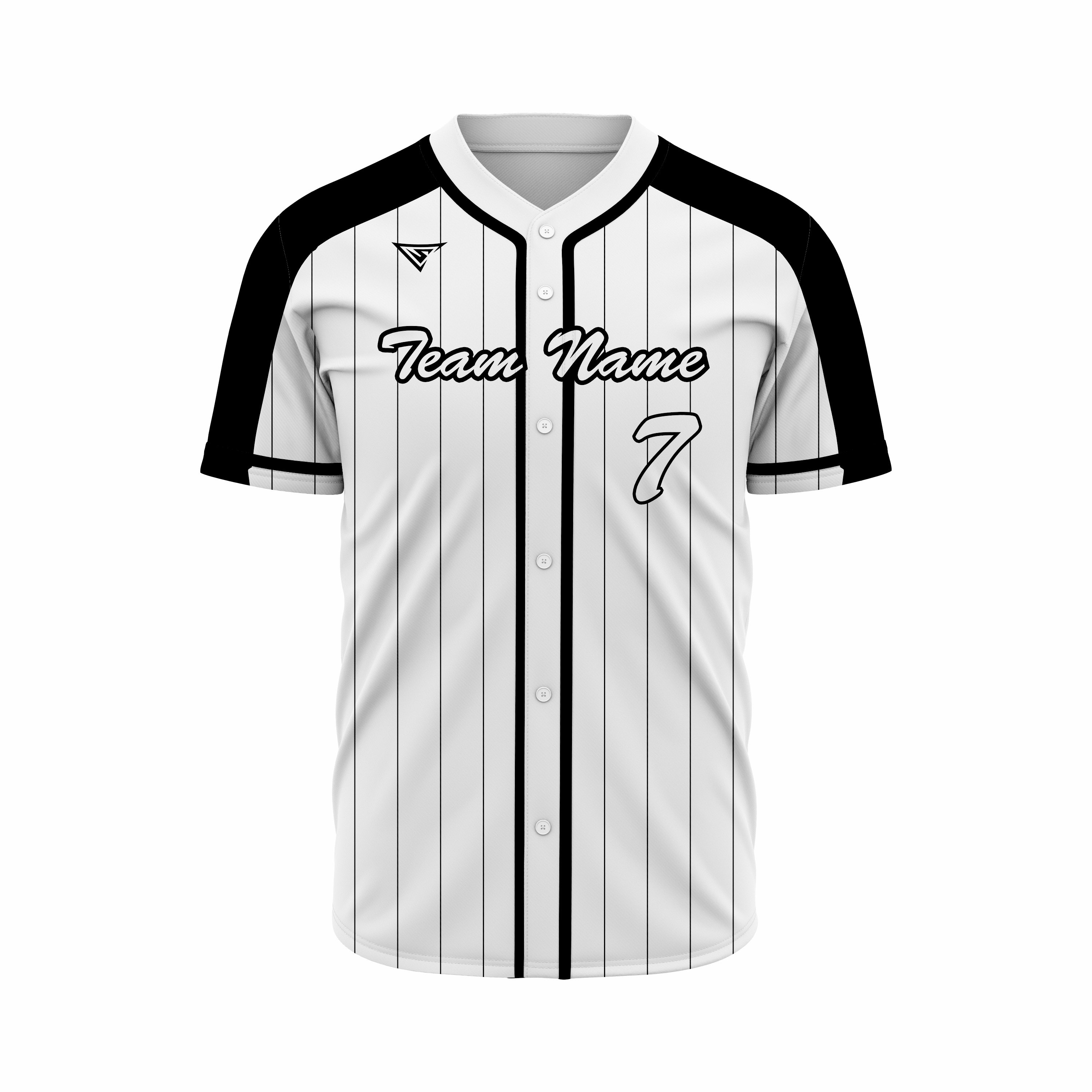 Custom Black & White Authentic Baseball full Buttons Jersey