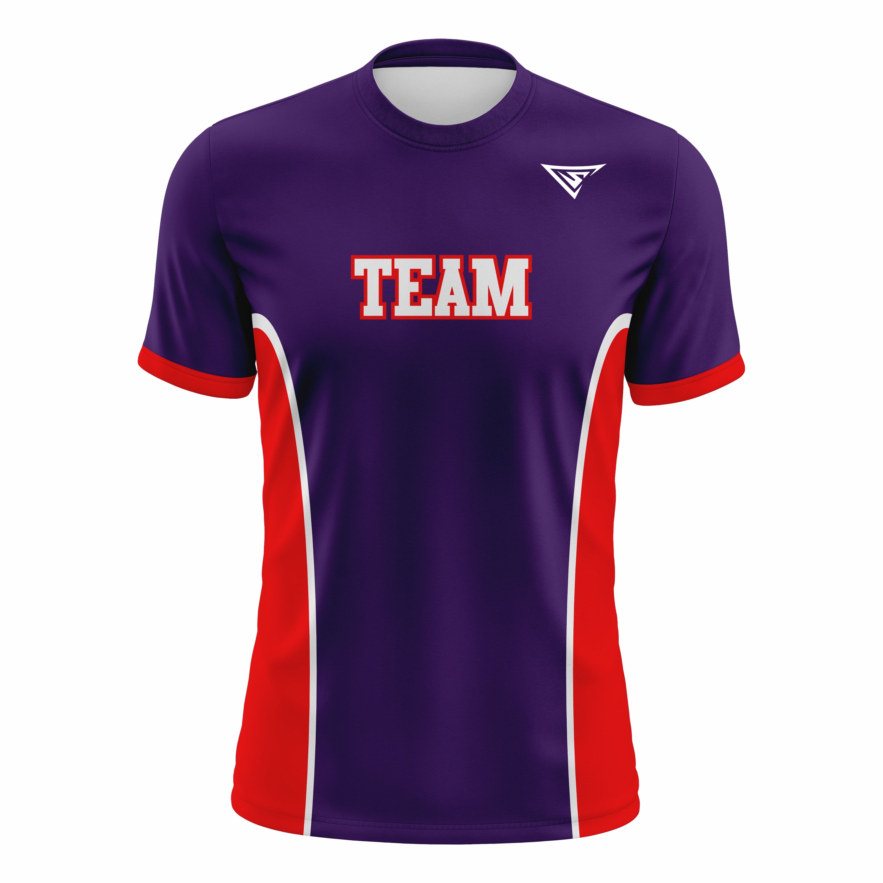 Custom Dark Blue & Red & White Crew Neck Softball Jerseys