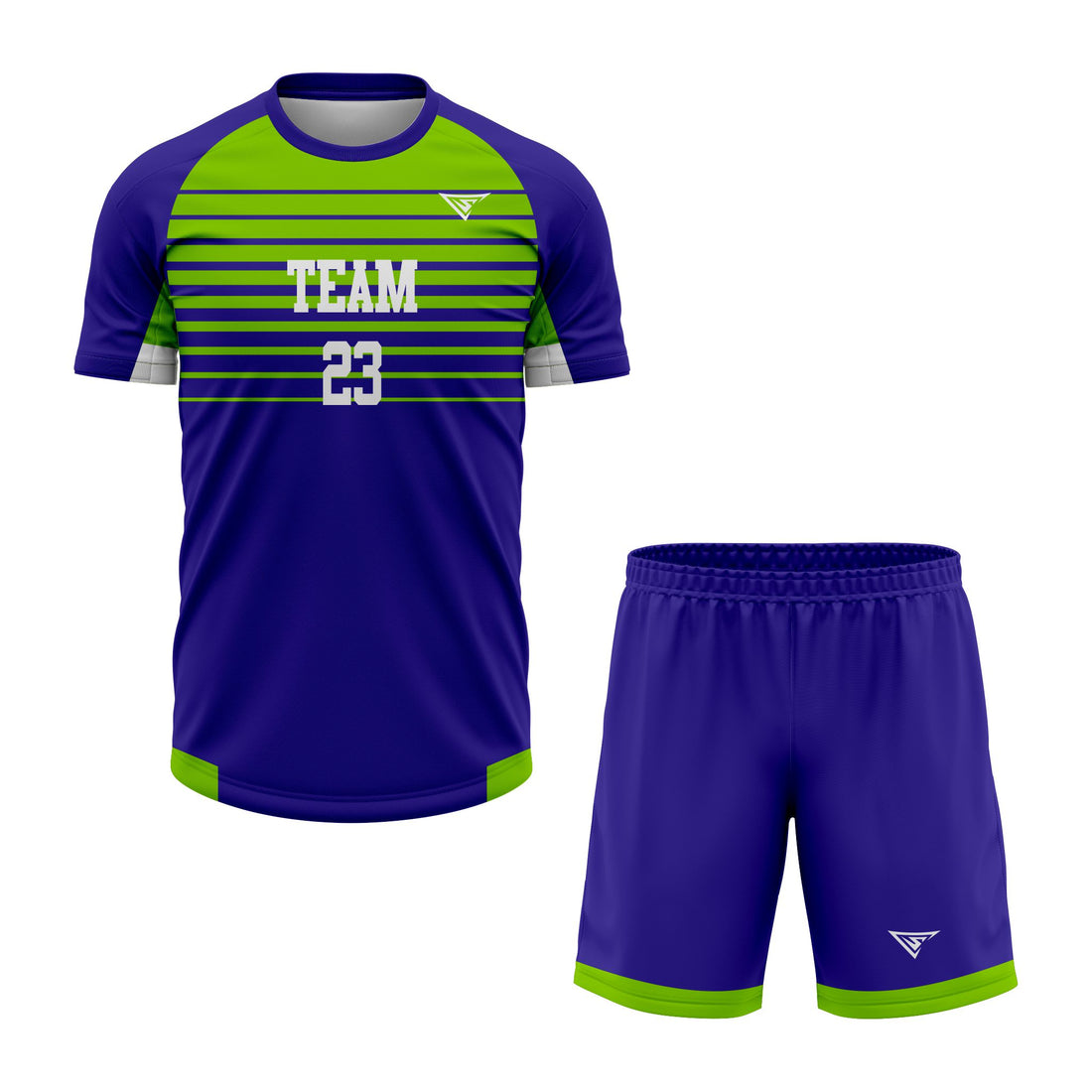 Custom Blue, Green & White Sublimation Soccer Uniform