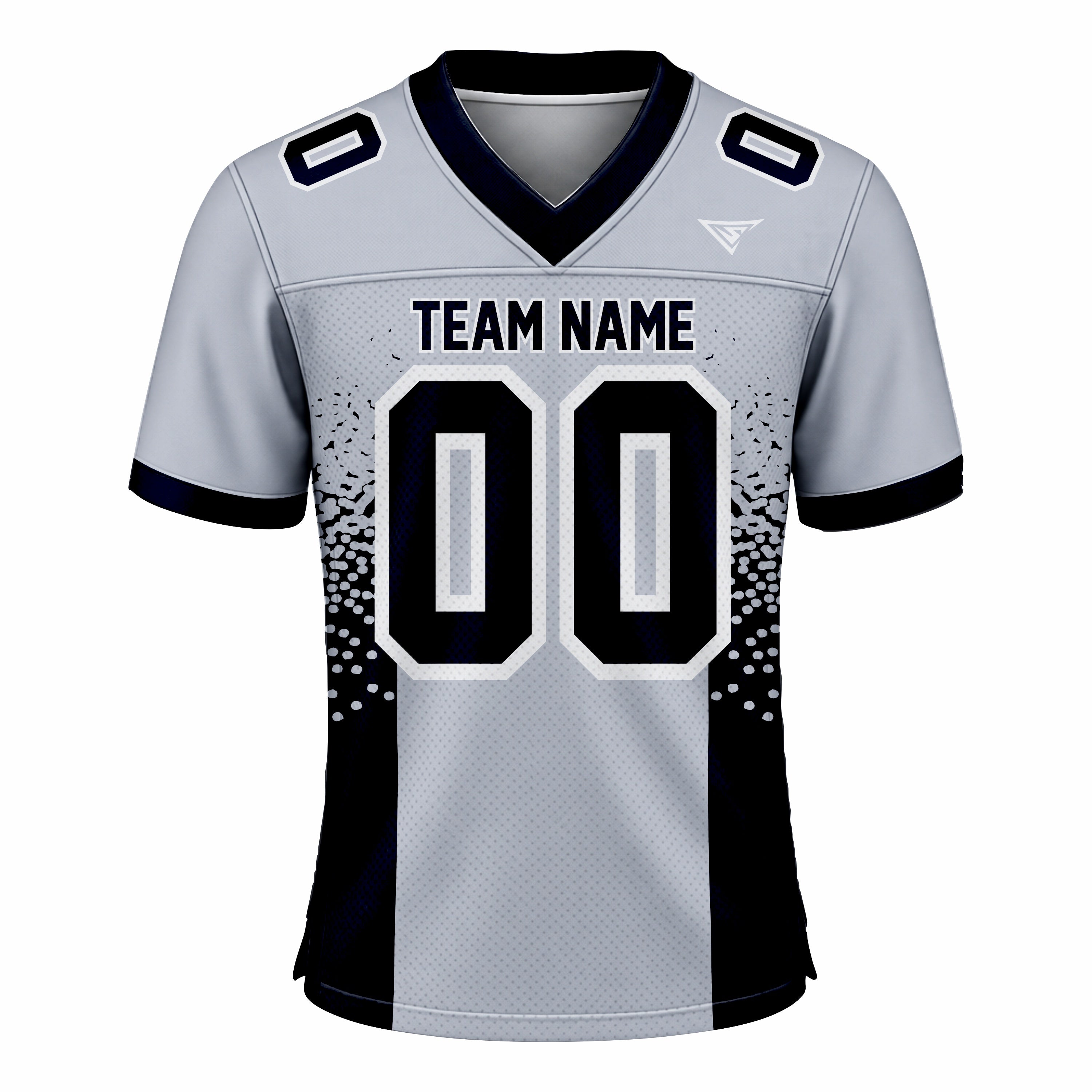 Custom Grey & Black American Football Fan Jersey