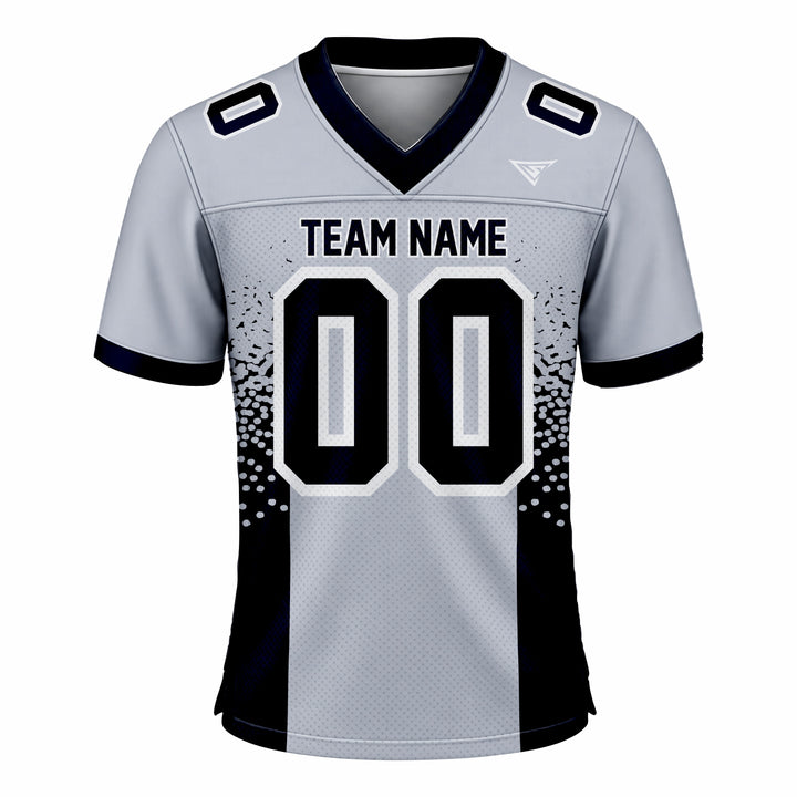 Custom Grey & Black American Football Fan Jersey
