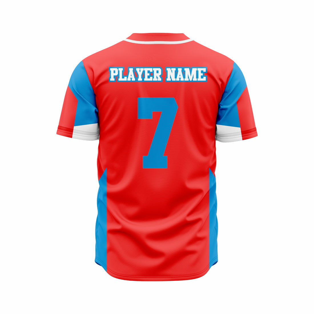 Custom Red, Blue & White Authentic Softball full Buttons Jersey