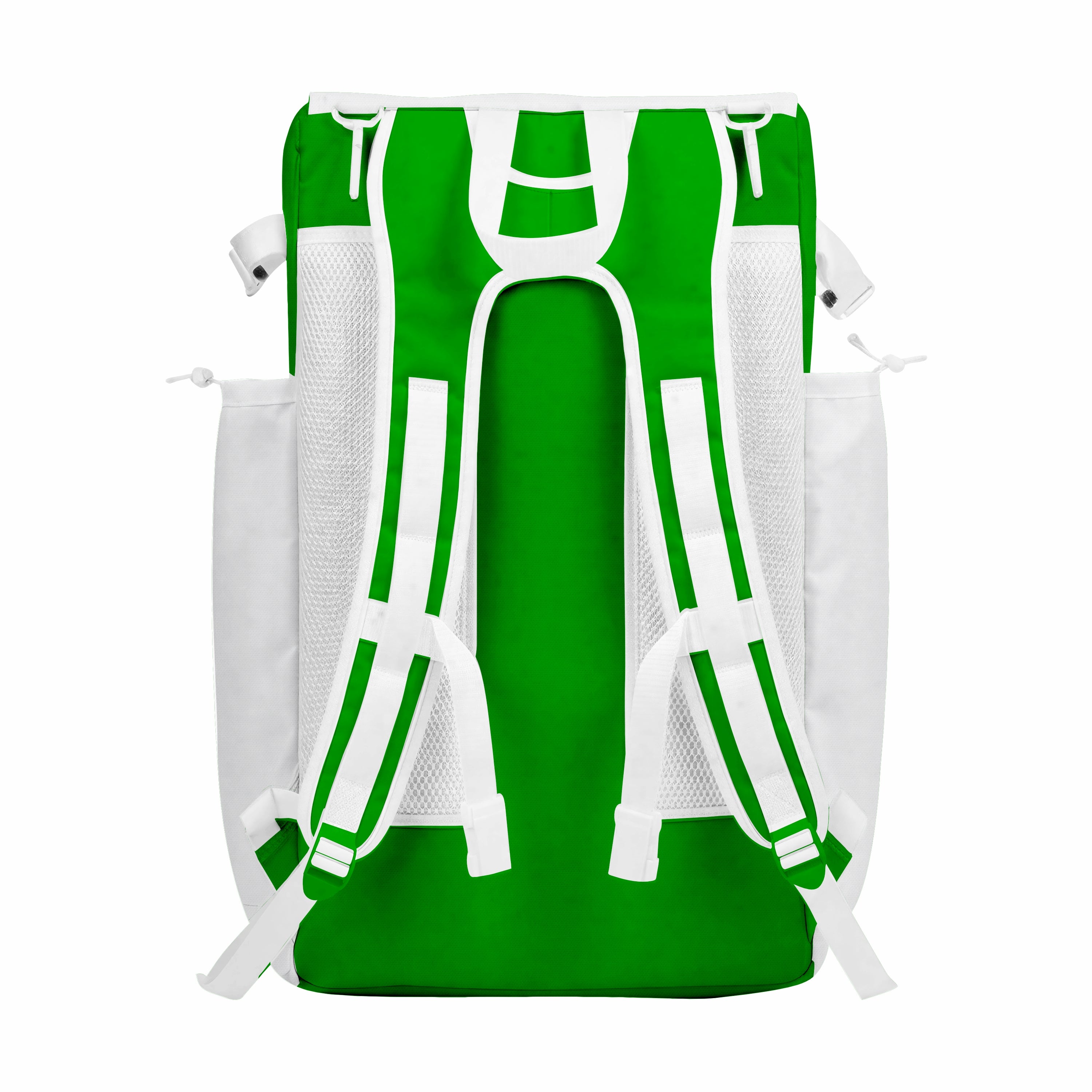 CUSTOM GREEN, BLACK & WHITE ELITE BASEBALL/SOFTBALL BACKPACKS