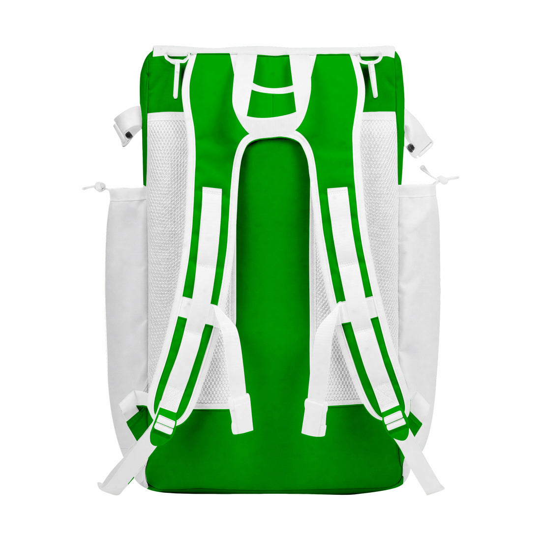 CUSTOM GREEN, BLACK & WHITE ELITE BASEBALL/SOFTBALL BACKPACKS