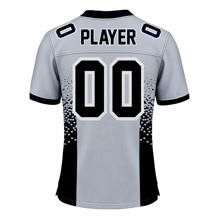 Custom Grey & Black American Football Fan Jersey