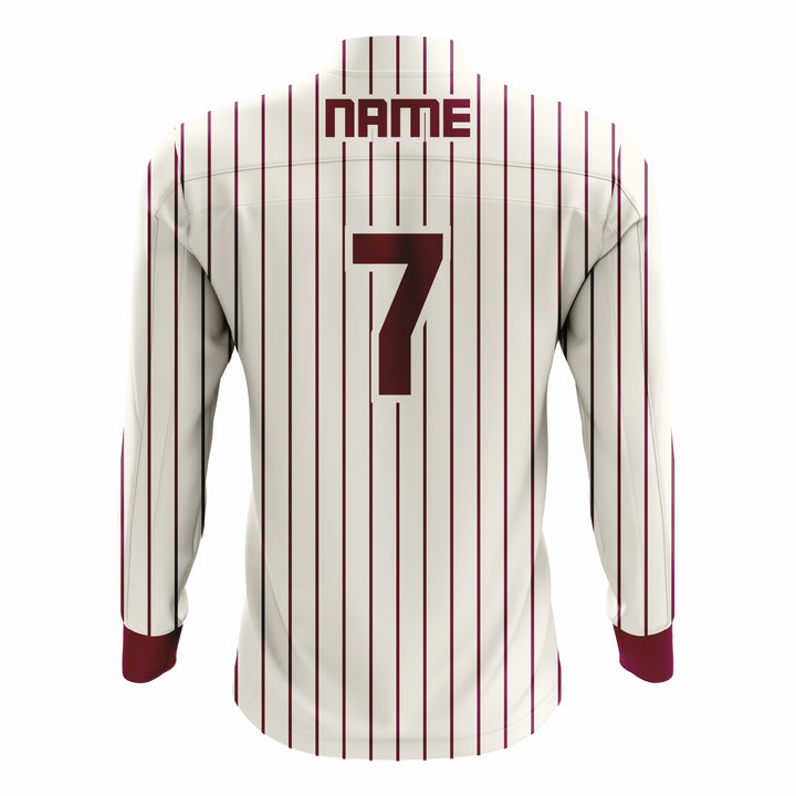 Custom Off White & Brown ¼ ZIP LONG SLEEVE CAGE JACKET