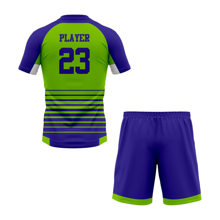 Custom Blue, Green & White Sublimation Soccer Uniform