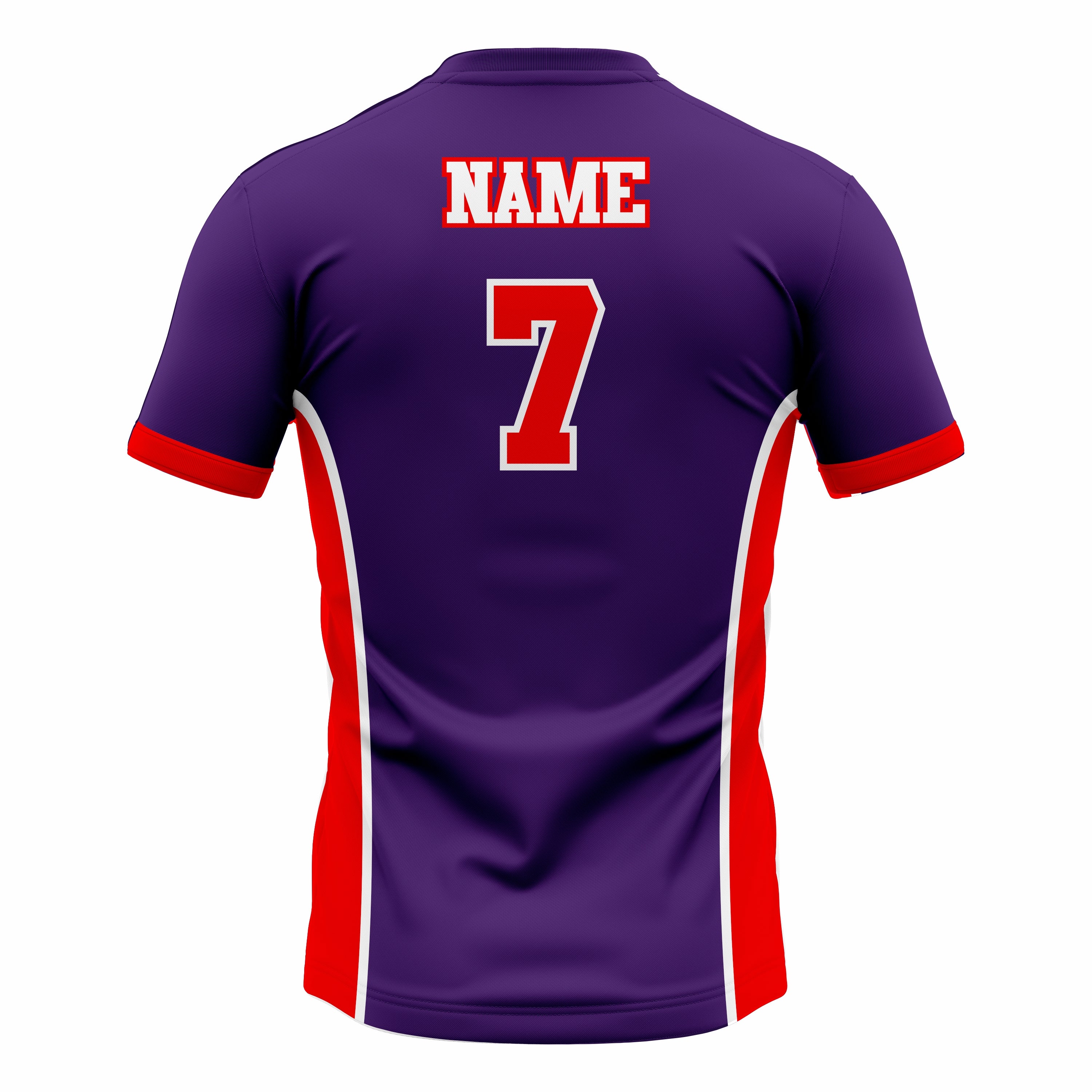 Custom Dark Blue & Red & White Crew Neck Softball Jerseys