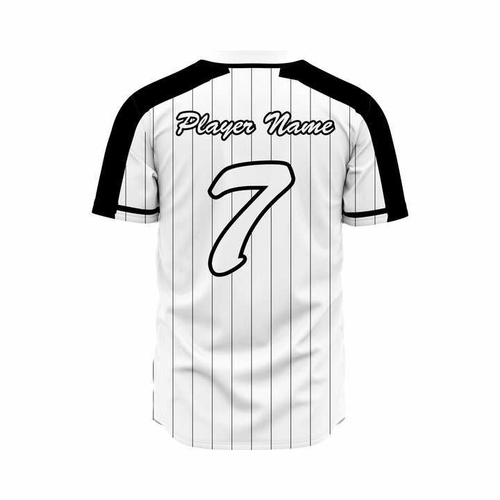 Custom Black & White Authentic Baseball full Buttons Jersey