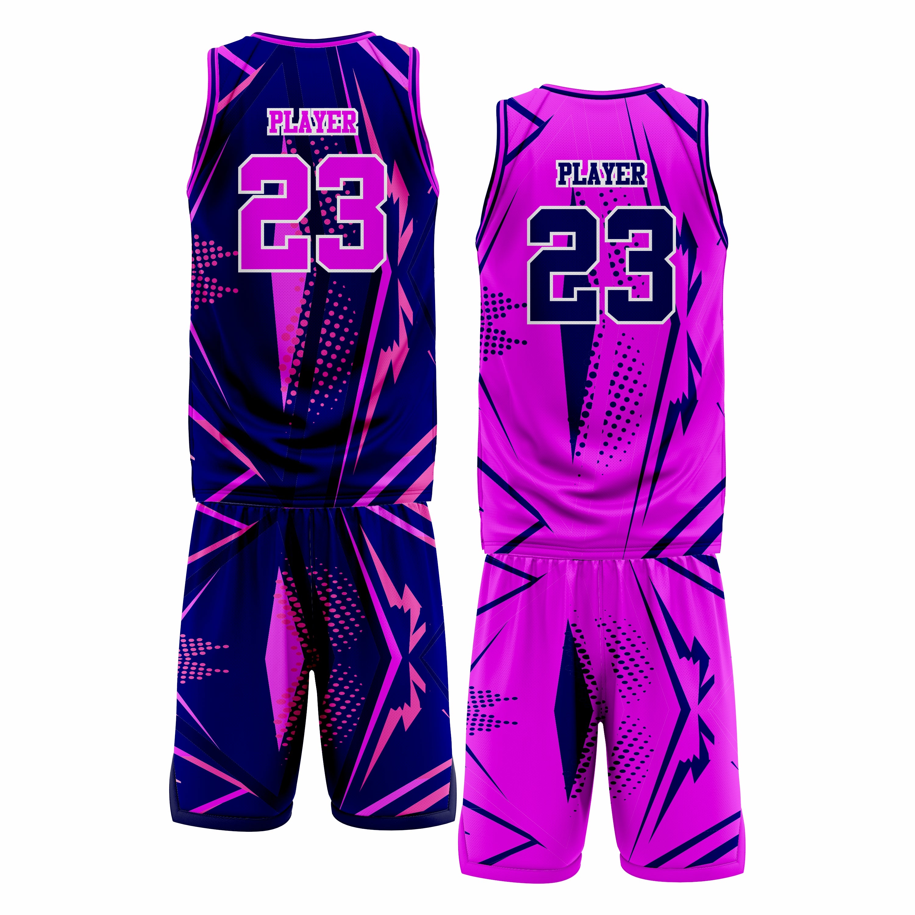Custom Blue Purple Double Side Basketball Uniform Set | Sports Custom Uniform