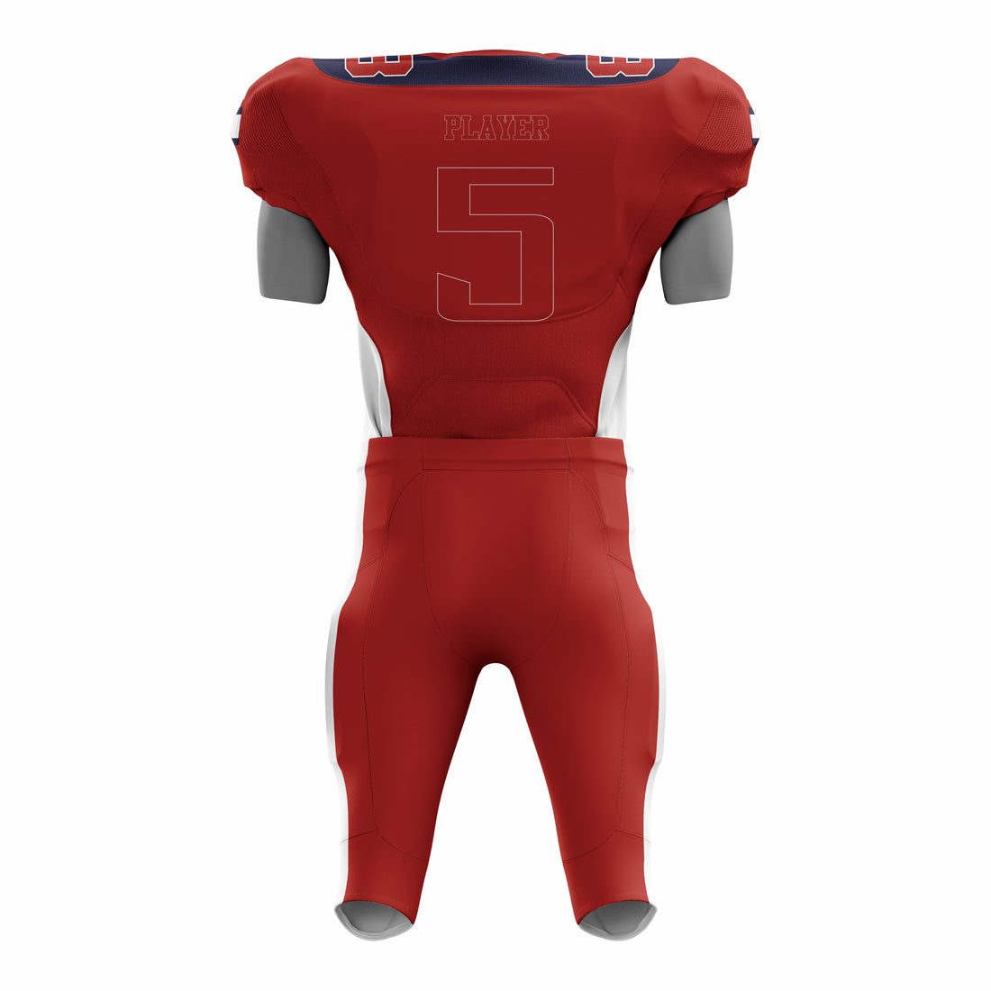 Custom Red Black White American Football Uniforms with Integrated Pads