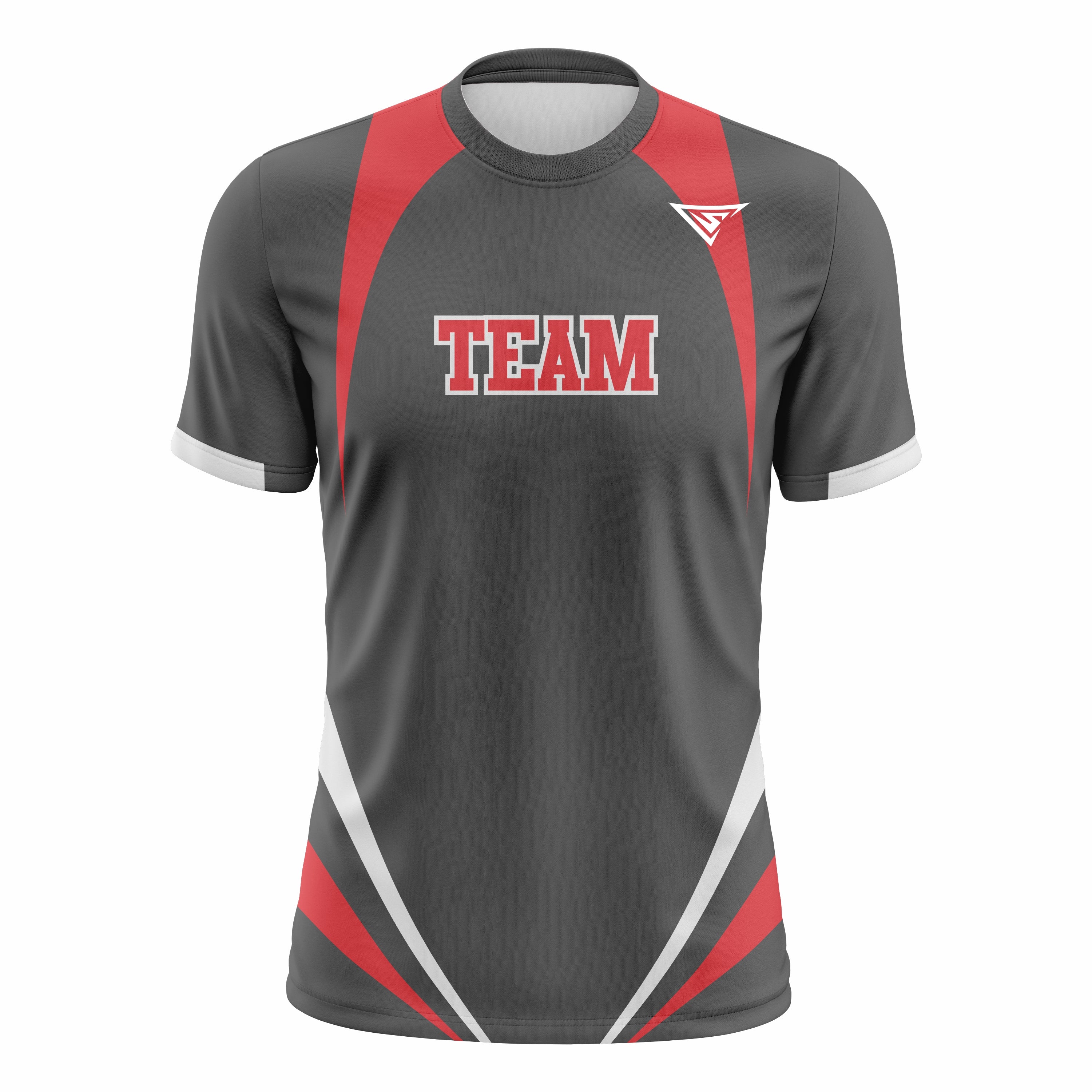 Custom Black, Red & White Crew Neck Softball Jerseys