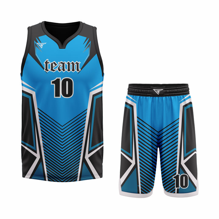Custom Black Blue White Basketball Uniform Set | Sports Custom Uniform