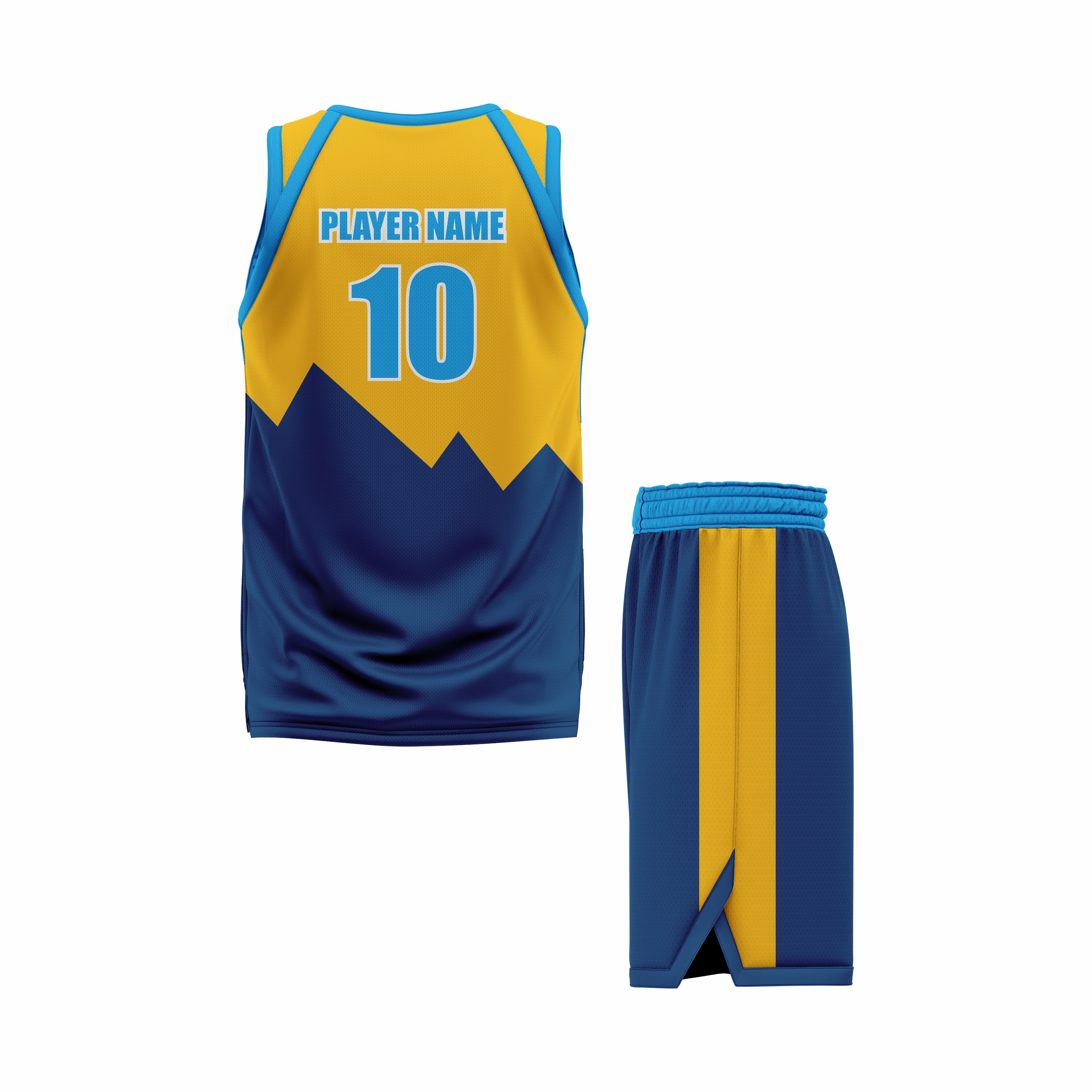 CUSTOM ROYAL MUSTARD BASKETBALL UNIFORM