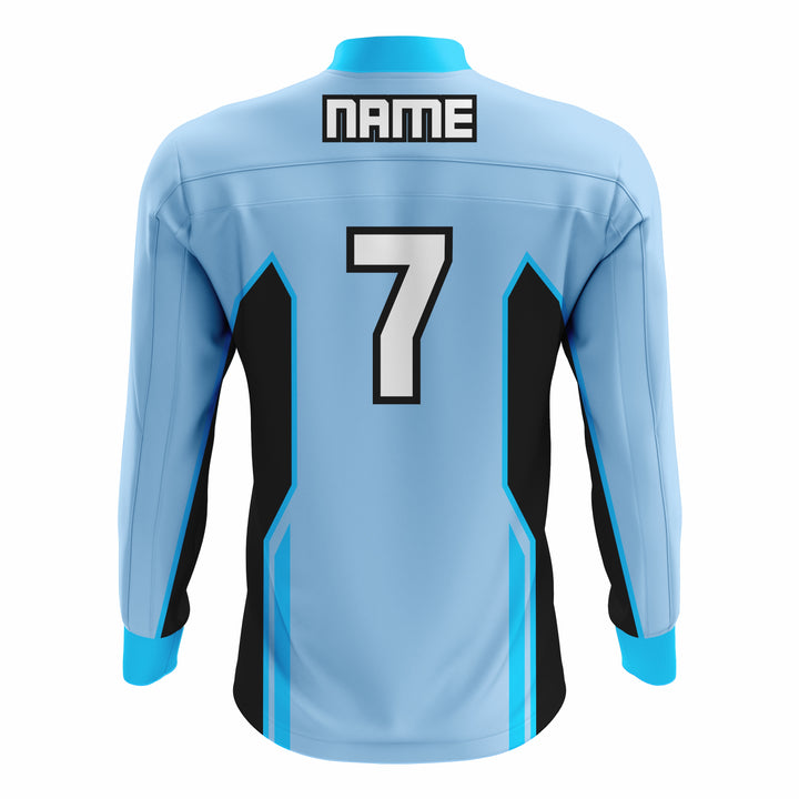 Custom Cyan, Black & White ¼ ZIP LONG SLEEVE CAGE JACKET