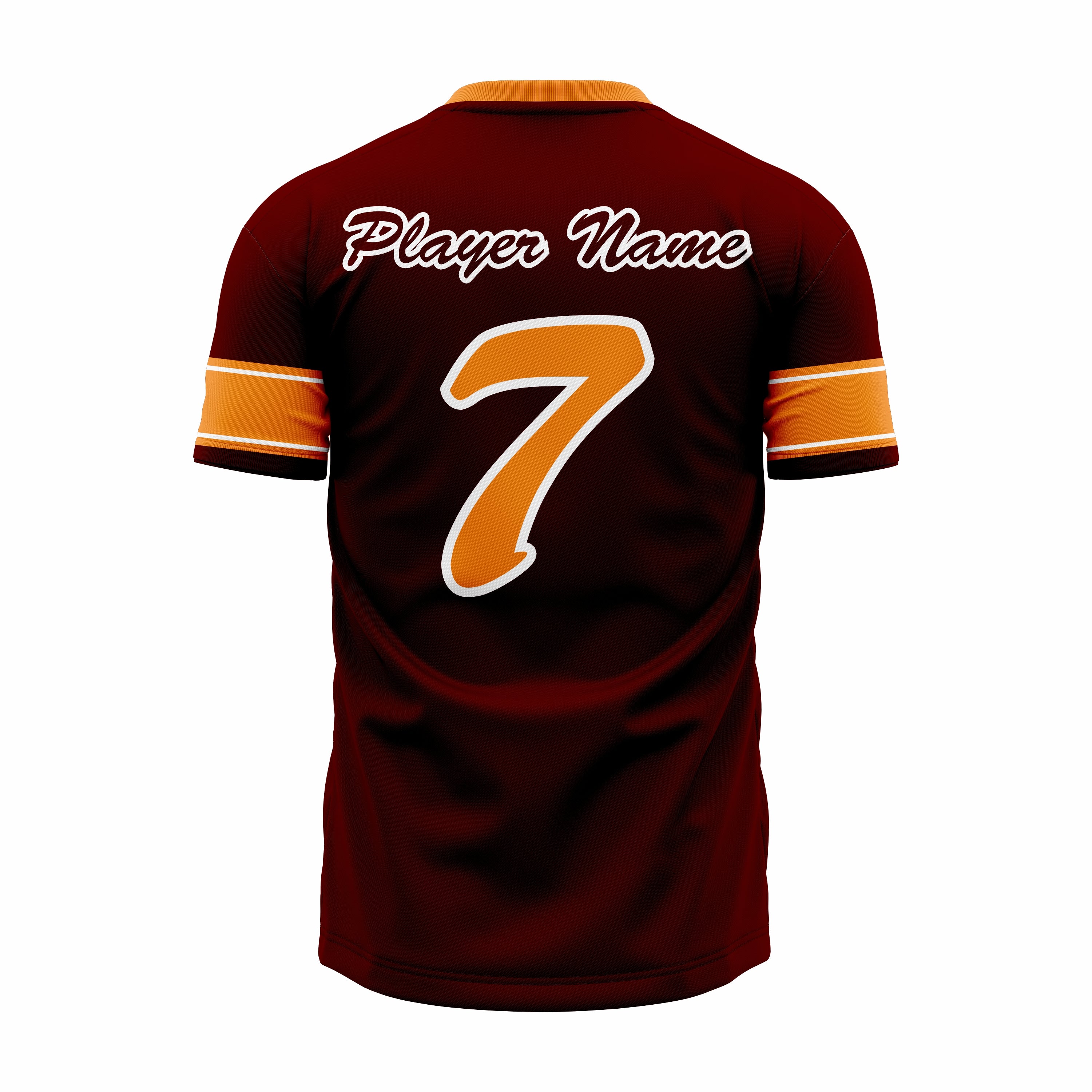 Custom Dark Red & Orange V-Neck Softball Jerseys