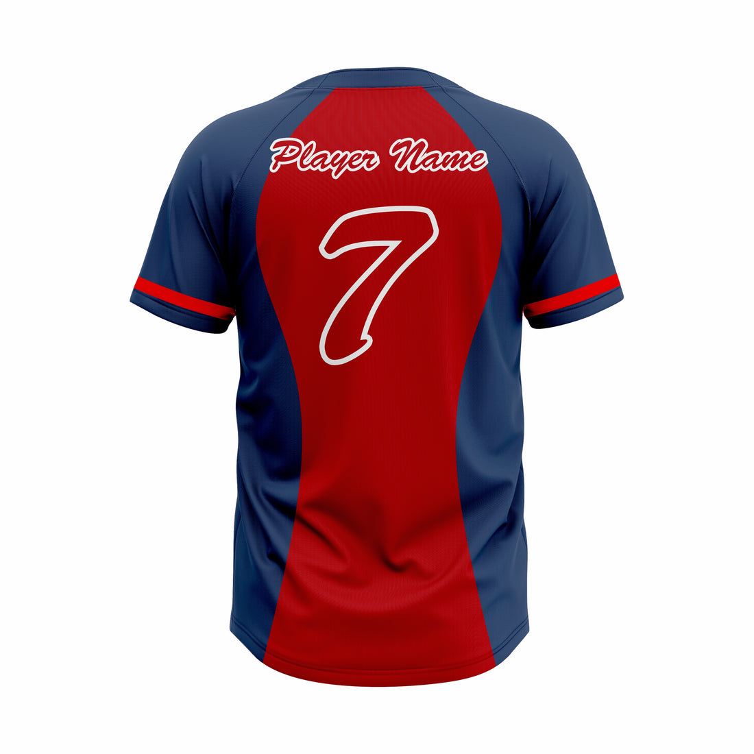 Custom Red & Dark Blue Authentic Baseball two Buttons Jersey