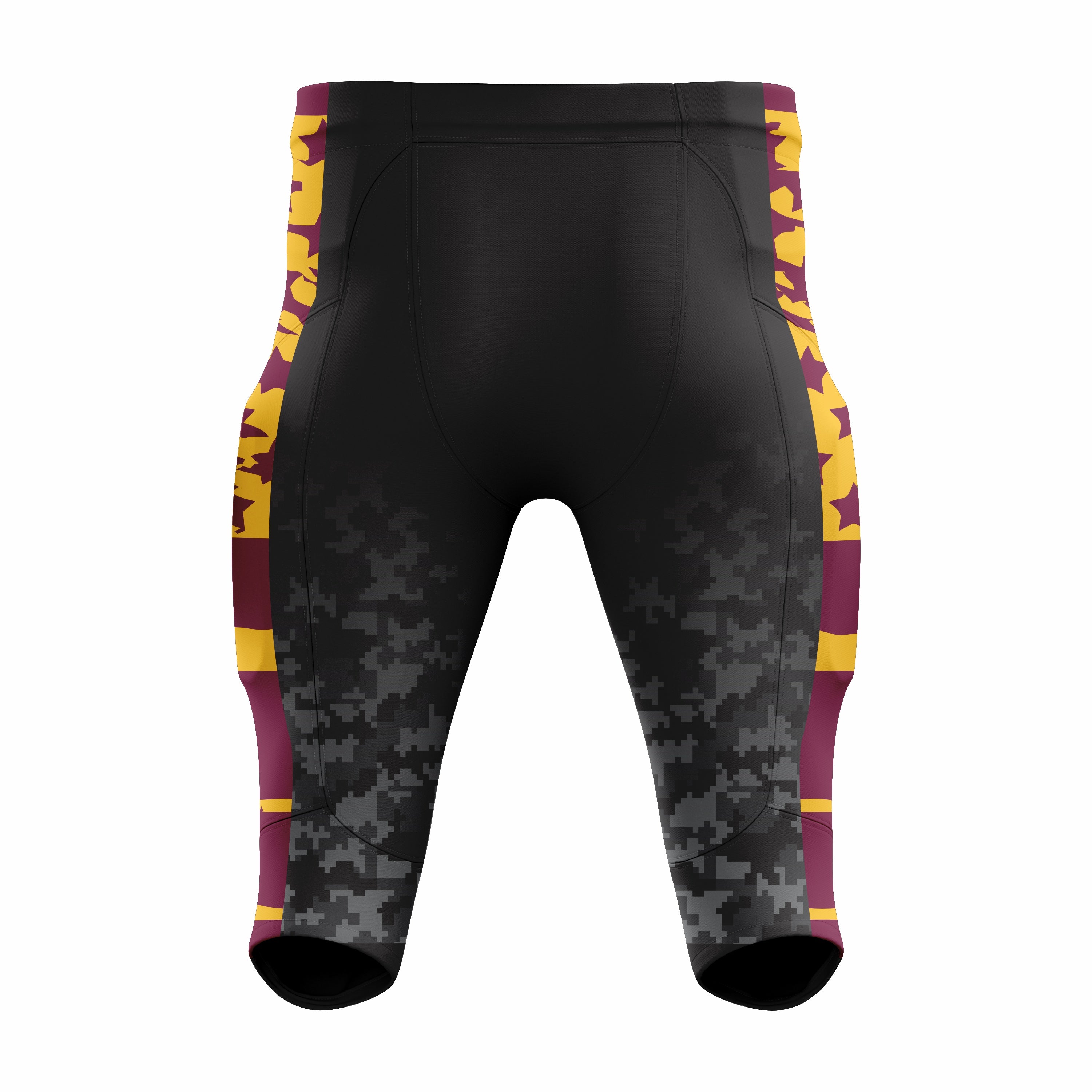 Custom Black, Grey & Yellow American Football Pant