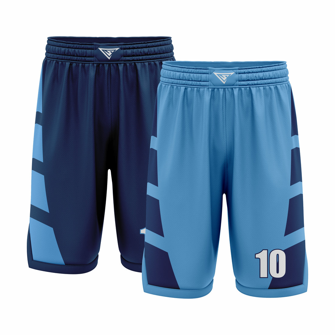 Custom Dark Blue & Cyan Reversible Double Side Sublimation Basketball Short