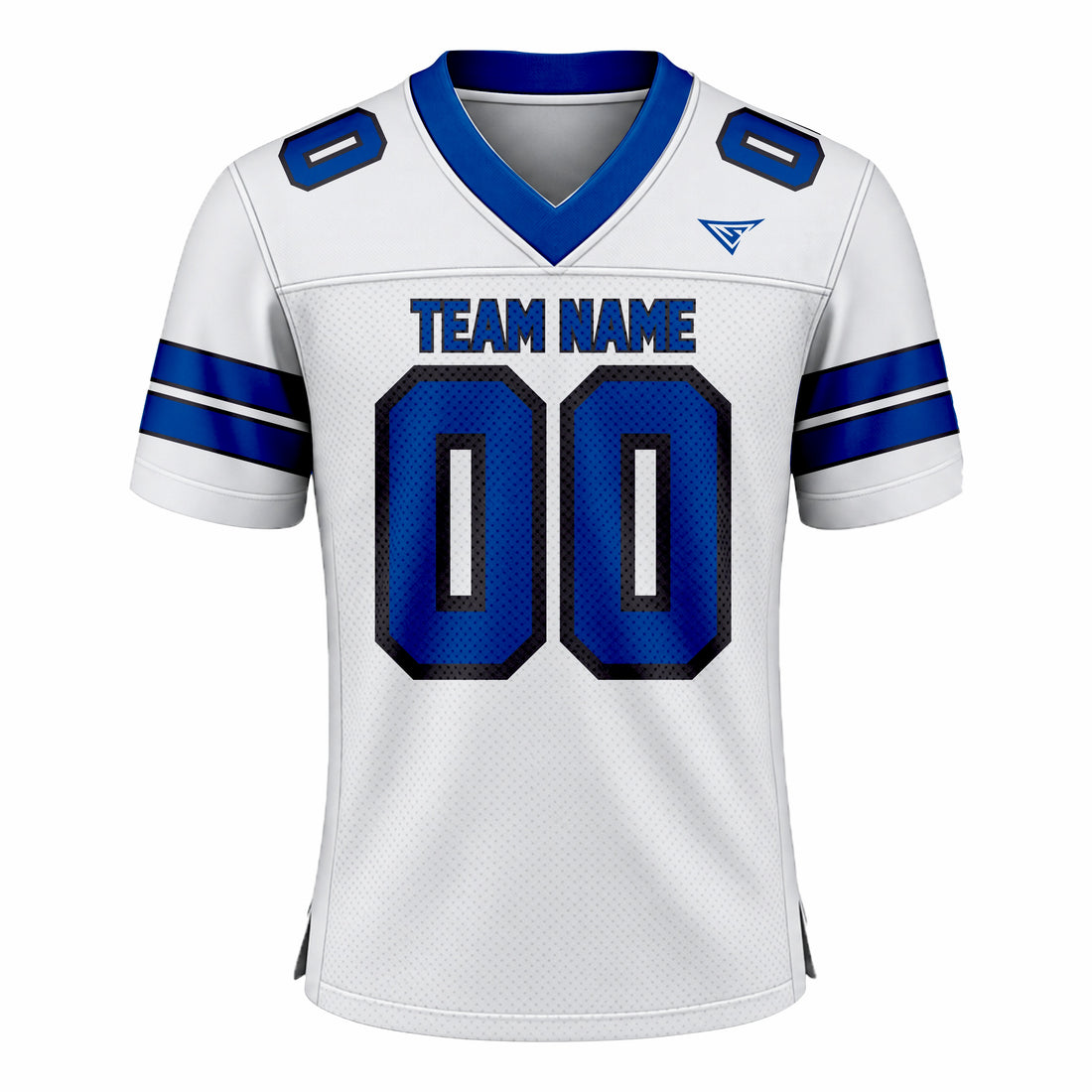Custom White & Blue American Football Fan Jersey