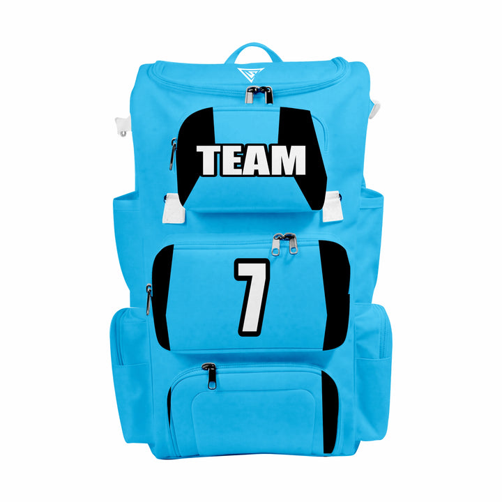 CUSTOM BLUE & BLACK ELITE BASEBALL/SOFTBALL BACKPACKS
