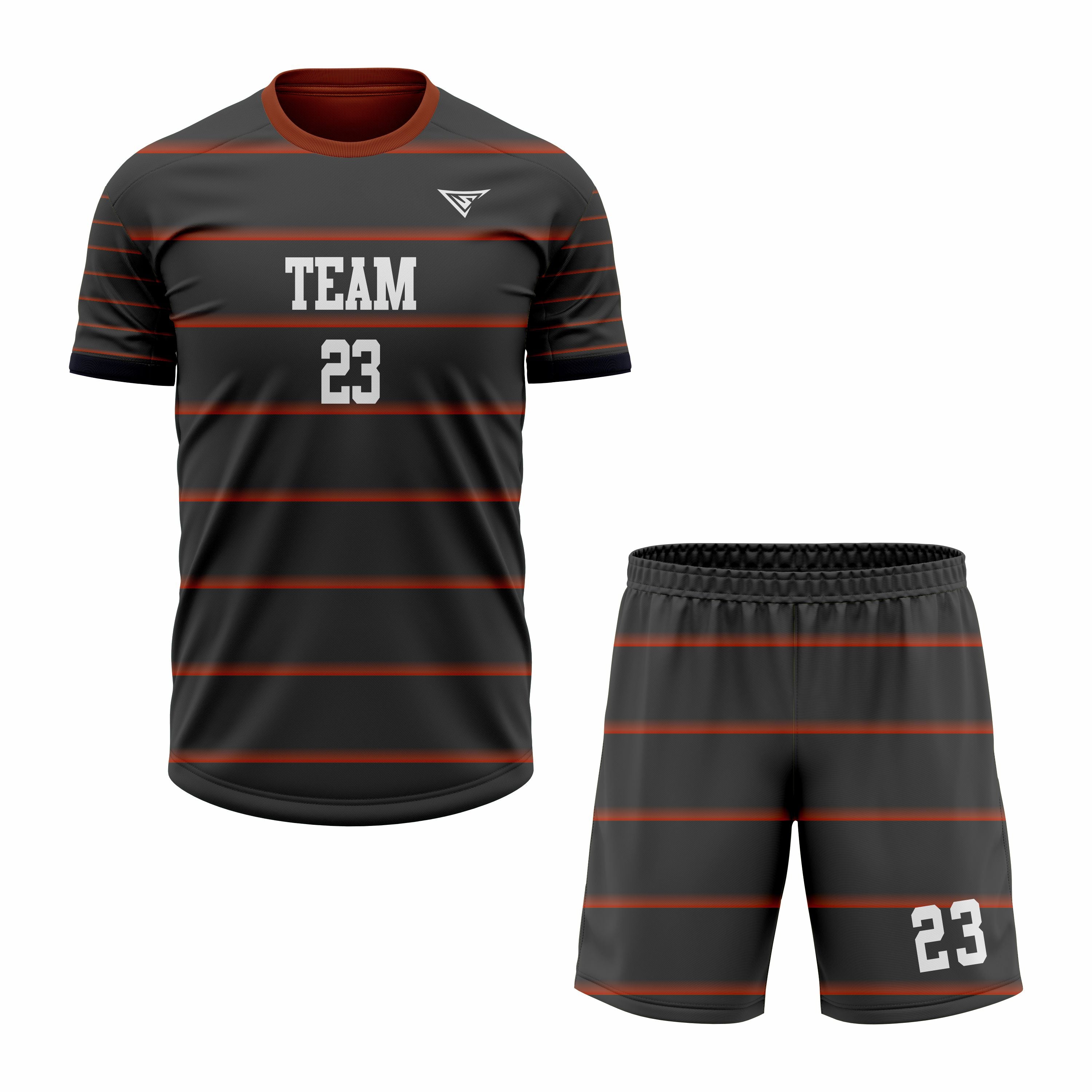 CUSTOM RED BLACK SOCCER UNIFORM