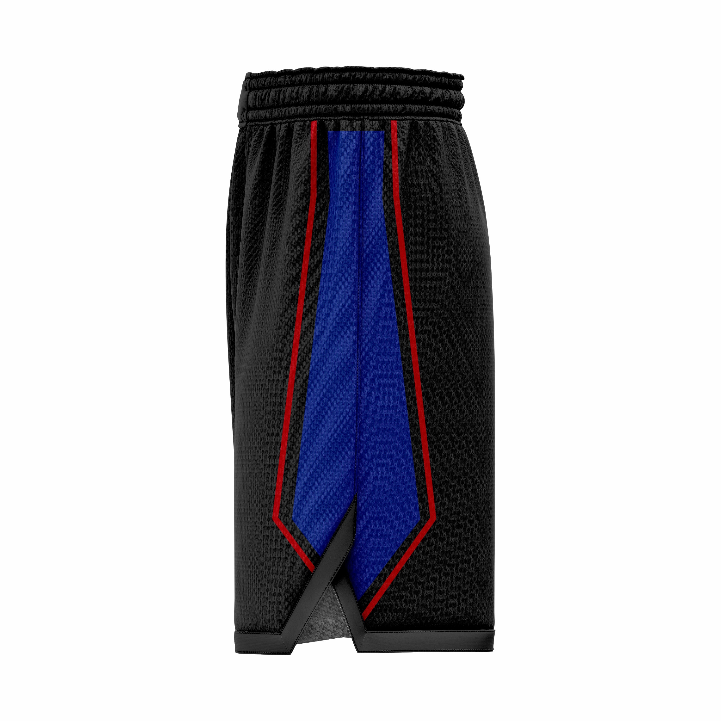 Custom Black, Blue & Red Authentic Basketball Shorts