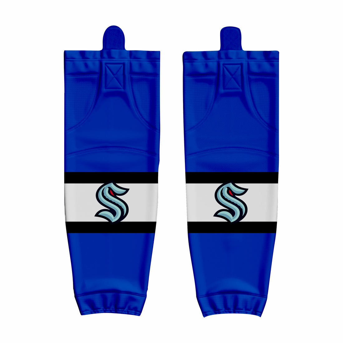 Custom Blue Whit Hockey Socks