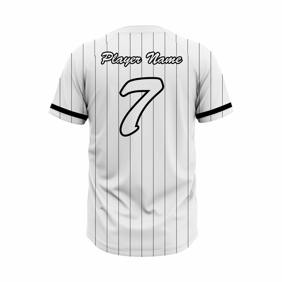 Custom White & Black Authentic Baseball two Buttons Jersey