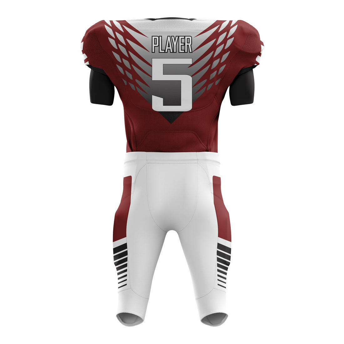 Custom Maroon White American Football Uniforms with Integrated Pads