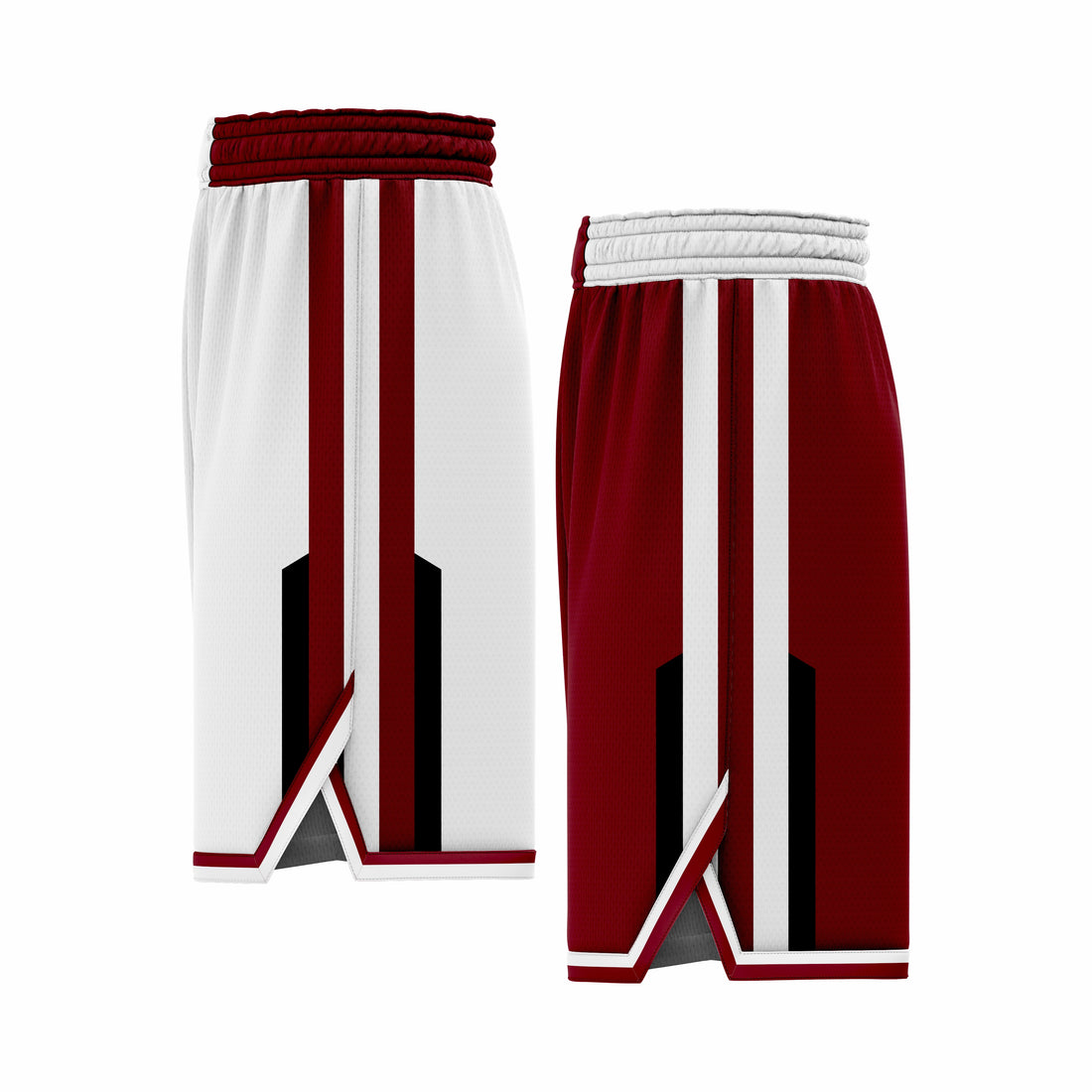 Custom Brown & White Reversible Double Side Sublimation Basketball Short
