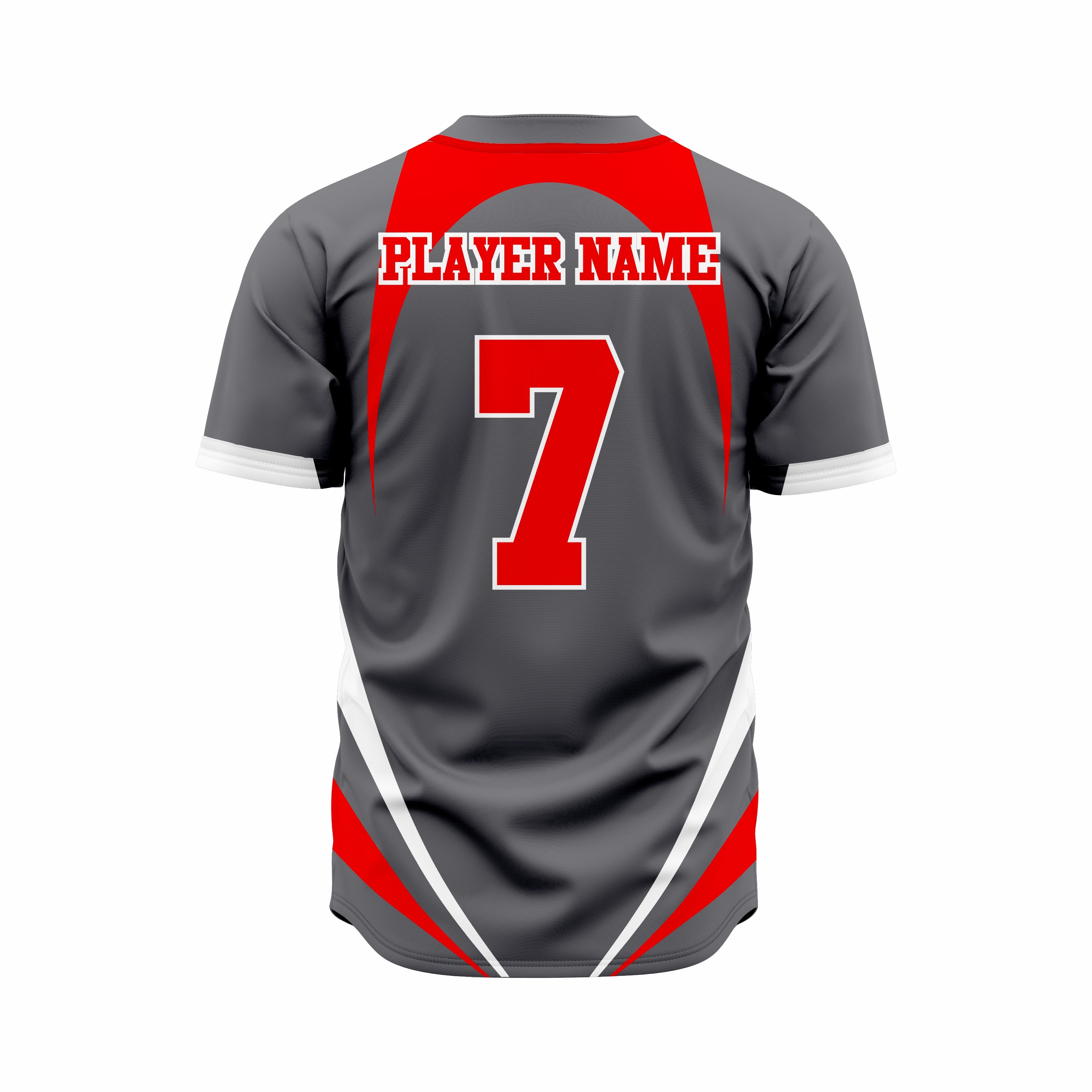 Custom Black, Red & White Authentic Softball full Buttons Jersey