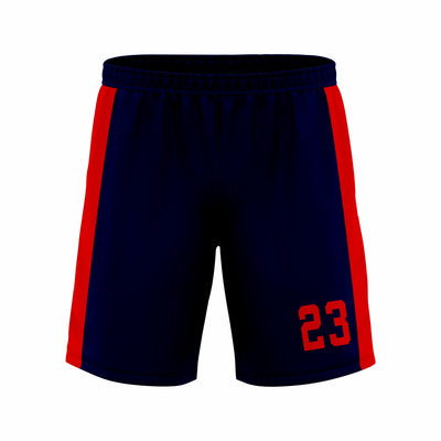 Custom Navy Red Soccer Short
