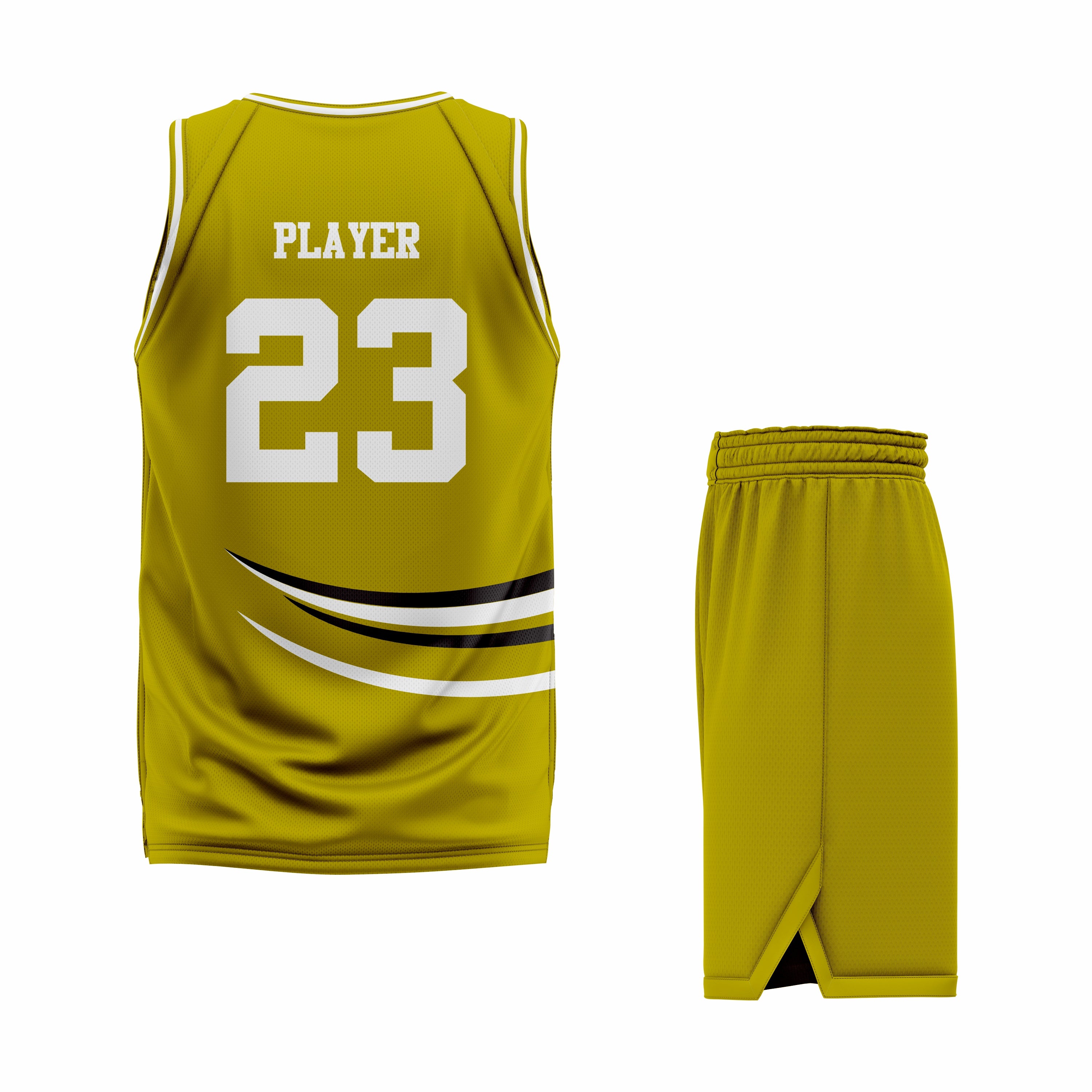 CUSTOM MUSTARD BASKETBALL UNIFORM