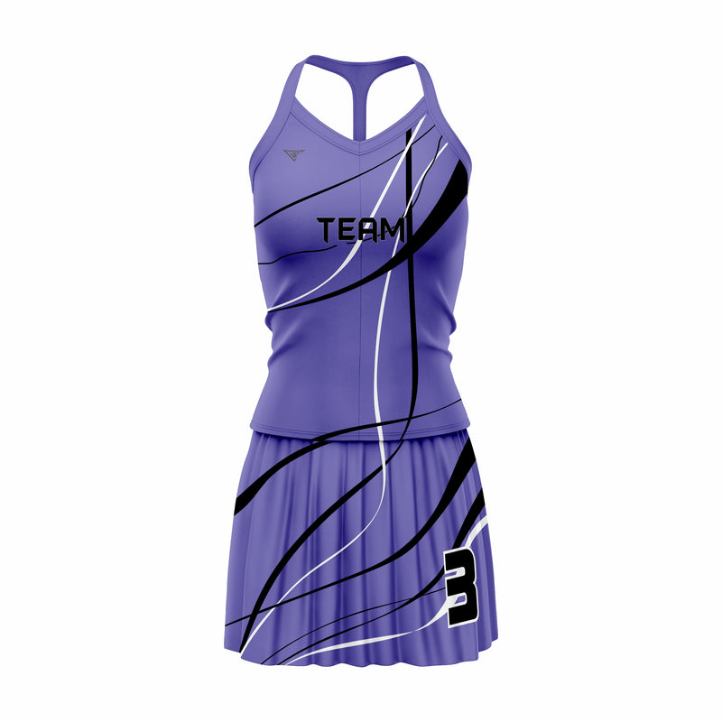 Custom Black white Blue benefits Tennis Uniform