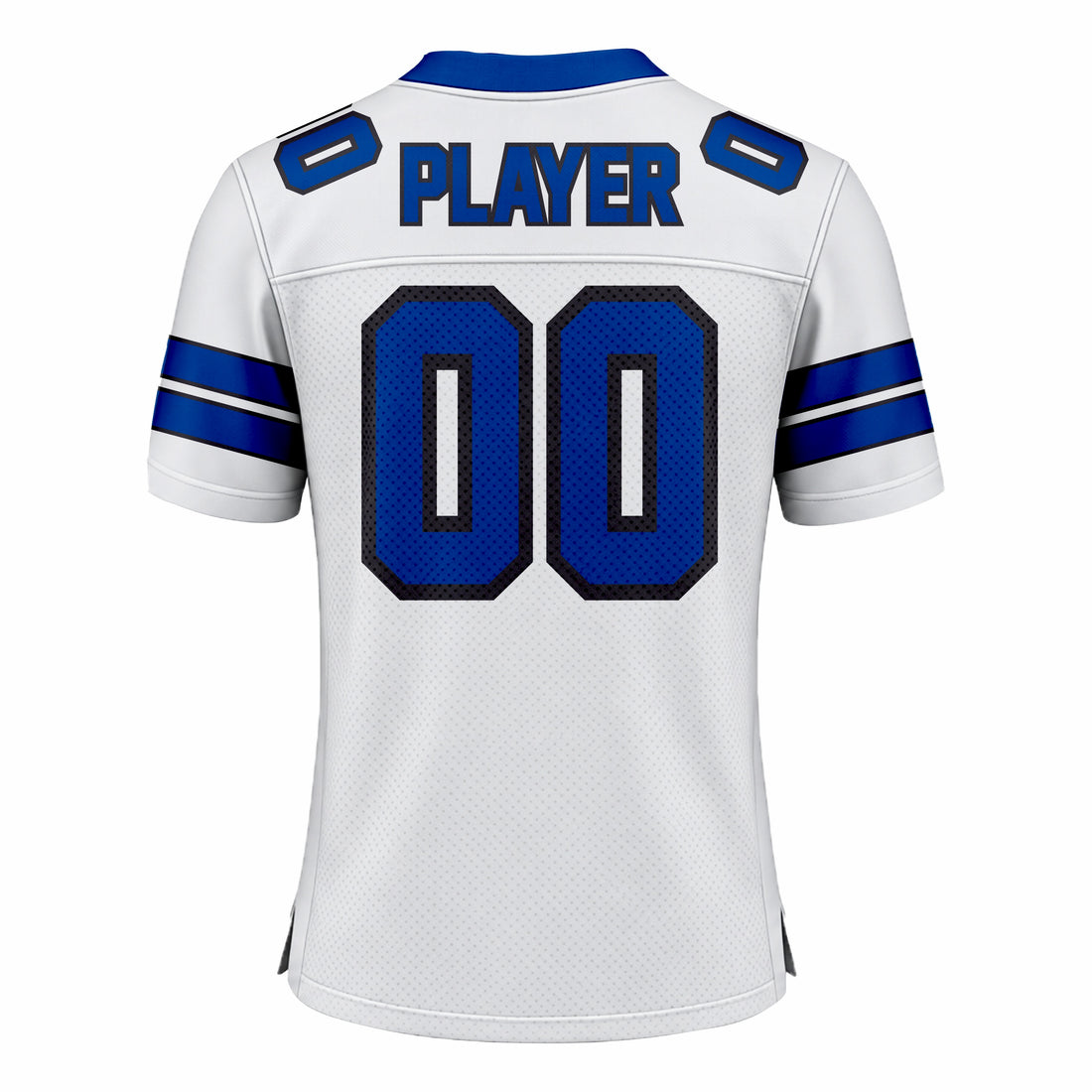 Custom White & Blue American Football Fan Jersey