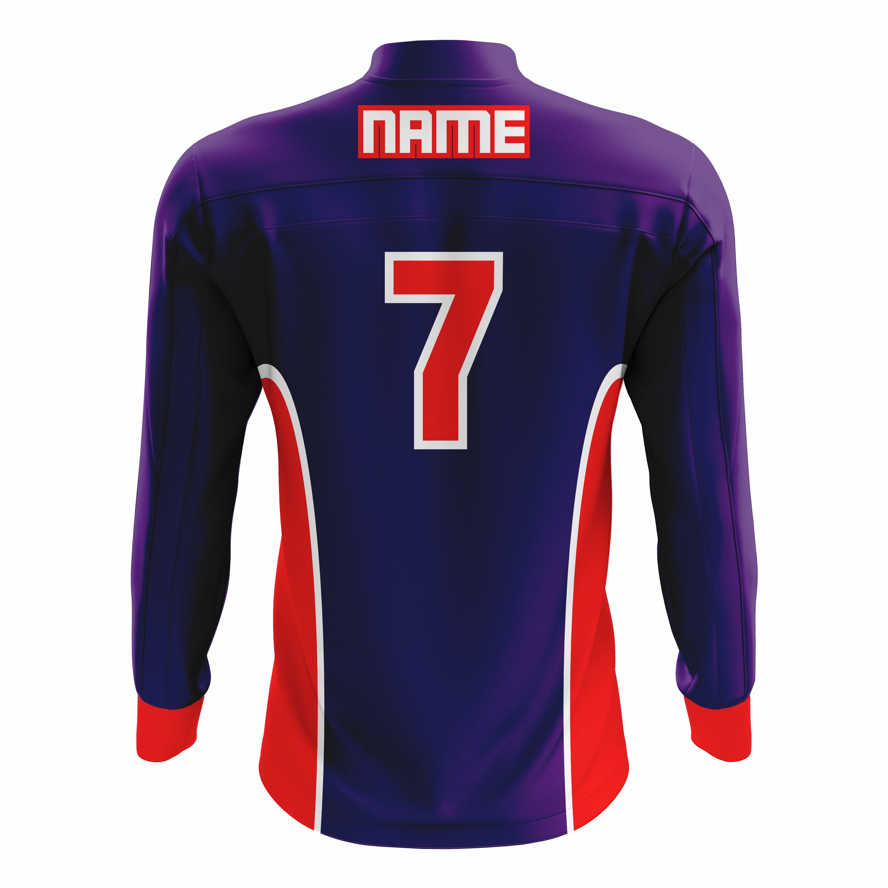Custom Dark Blue, Red & White ¼ ZIP LONG SLEEVE WARM UP SOFTBALL JACKET